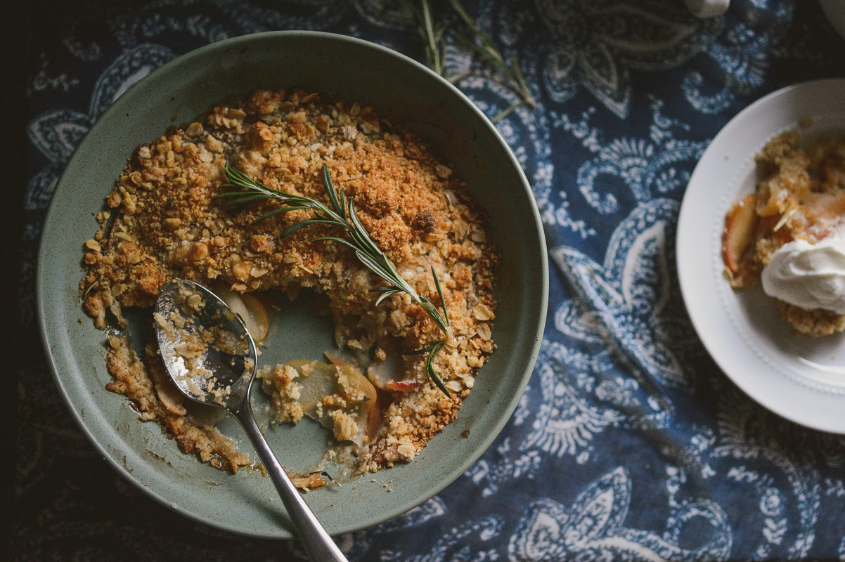 Bourbon Rosemary Apple Crisp