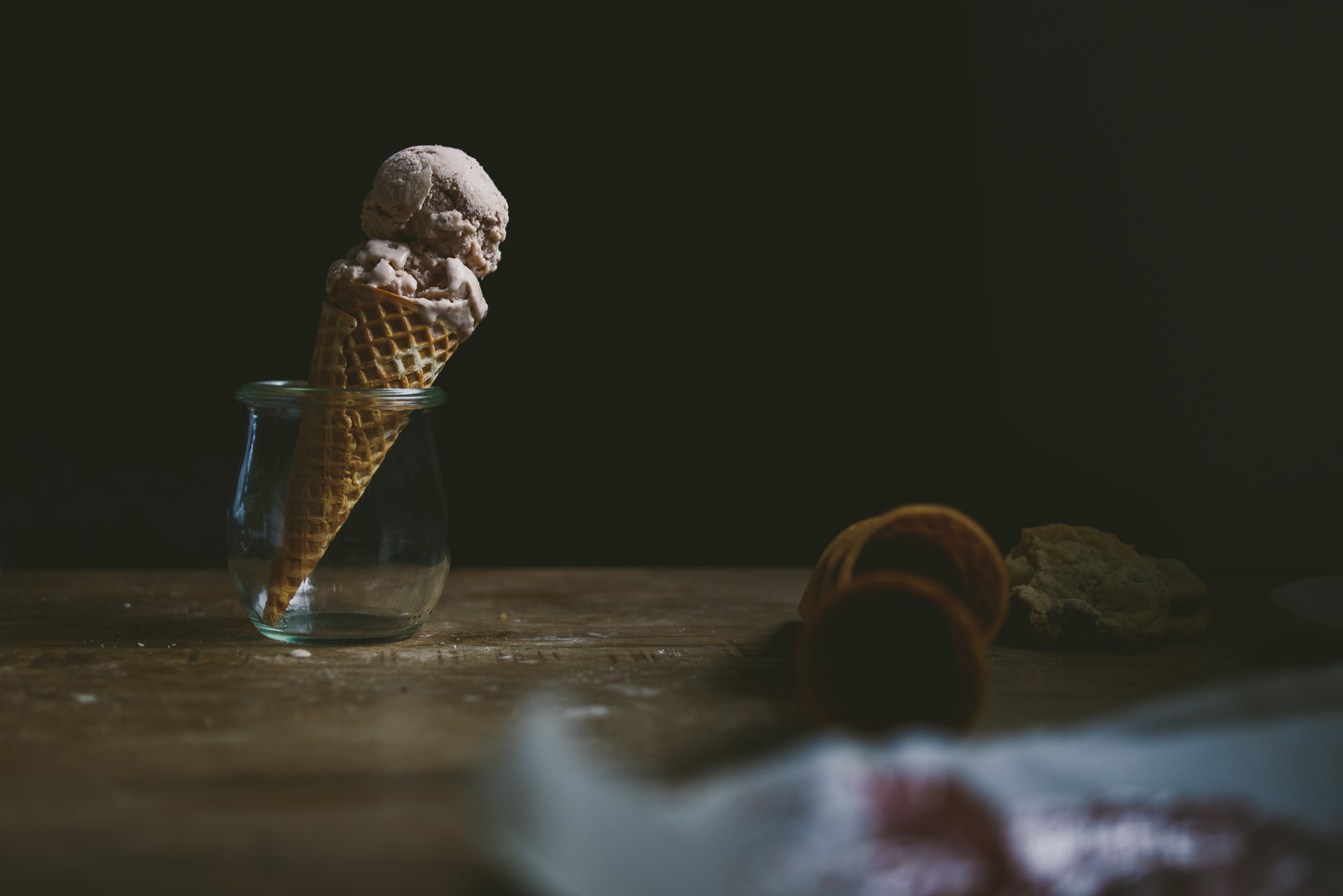 Roasted Balsamic Strawberry Ginger Ice Cream