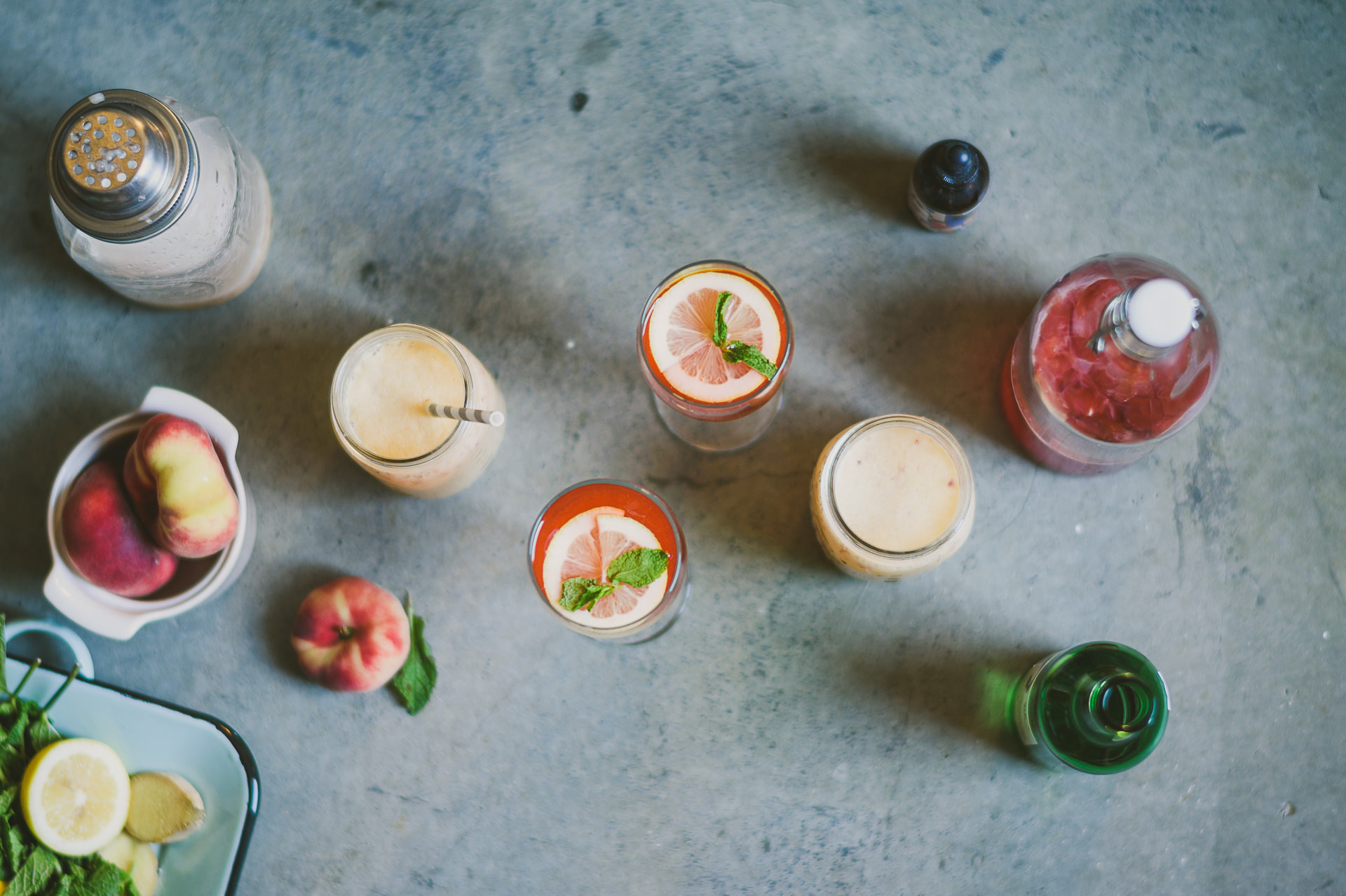 Summer Cocktails: Peach Yogurt Soju and Ginger-Plum Kombucha Cocktail 