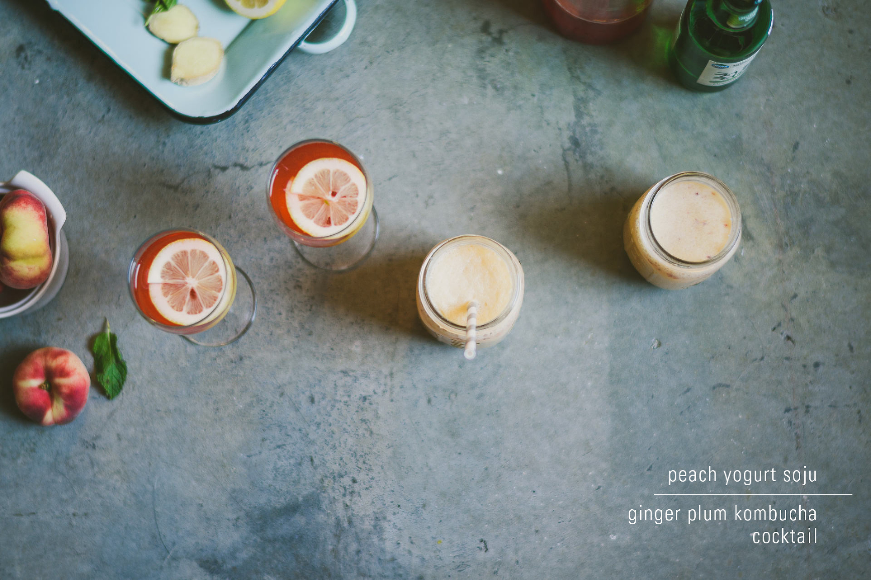 Peach Yogurt Soju + Ginger Plum Kombucha Cocktail » Betty L