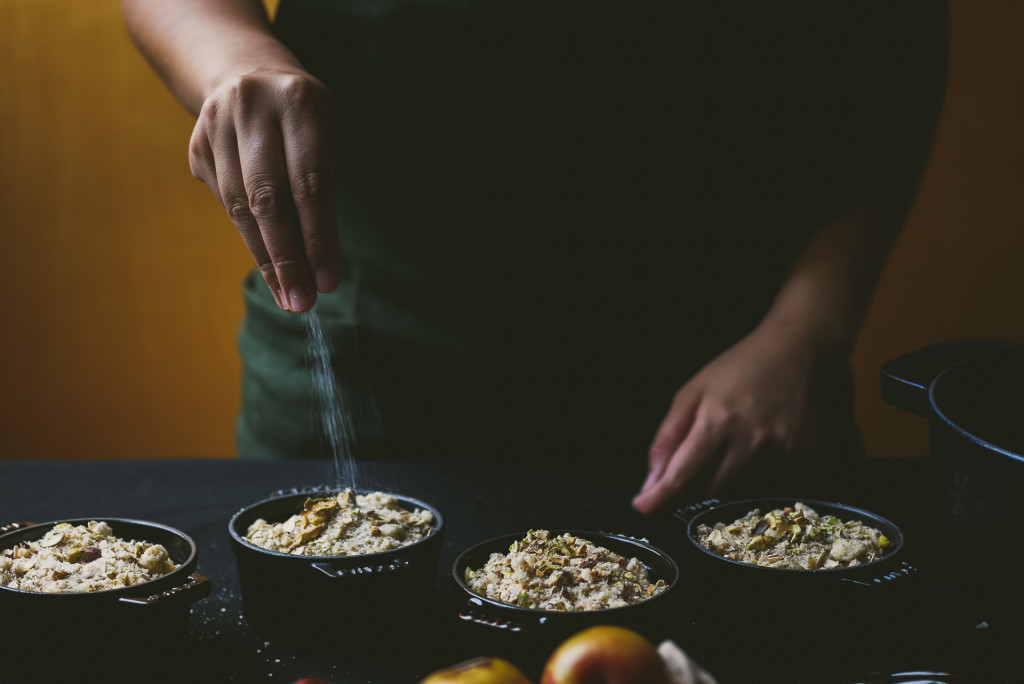 rosewater poached plum pistachio crisp