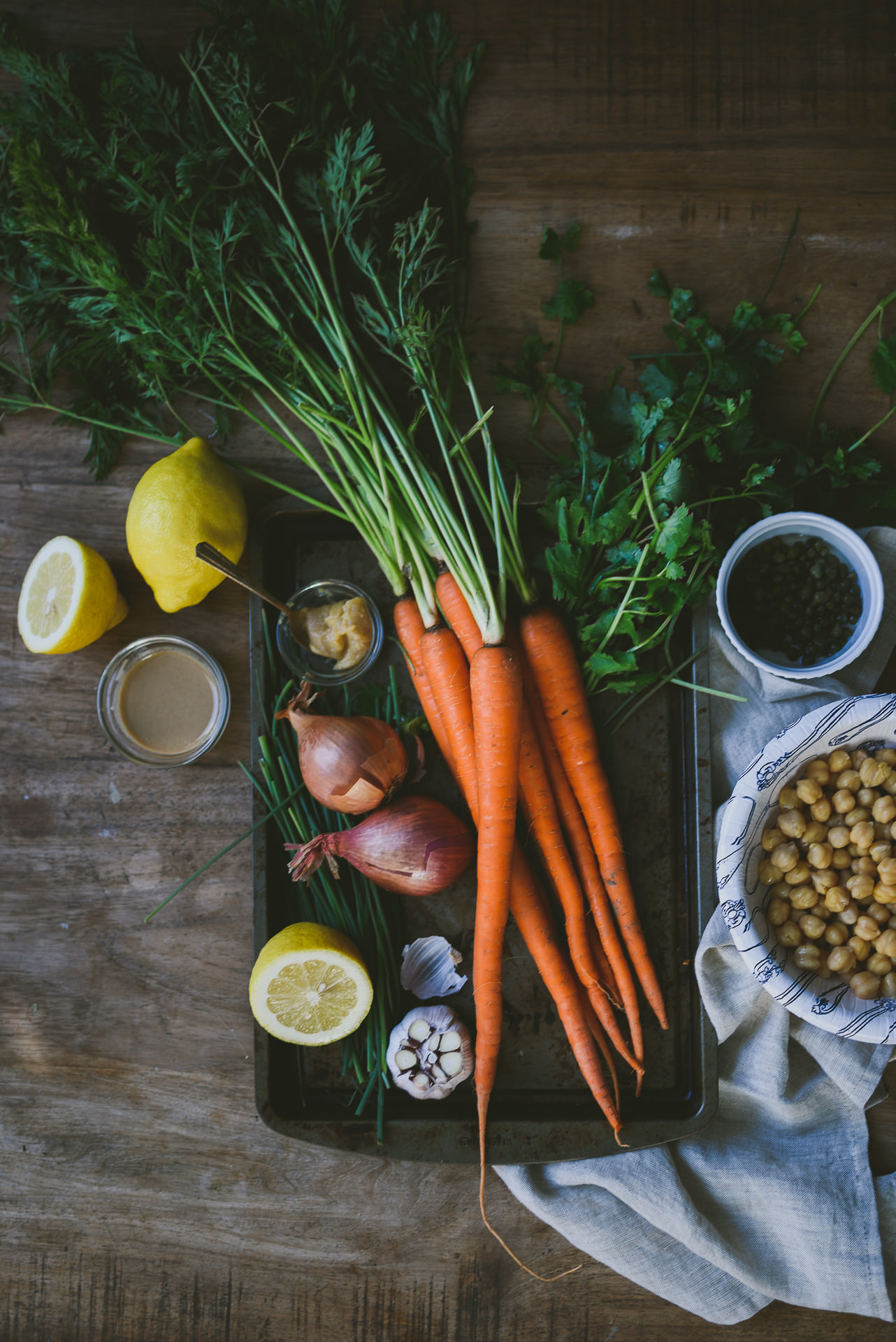 Roasted Carrot Miso Hummus + Carrot Top Salsa Verde -1