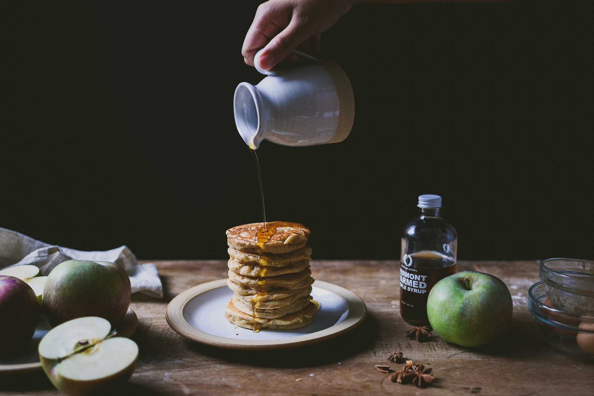 anise apple japanese-stye pancakes | le jus d'orange