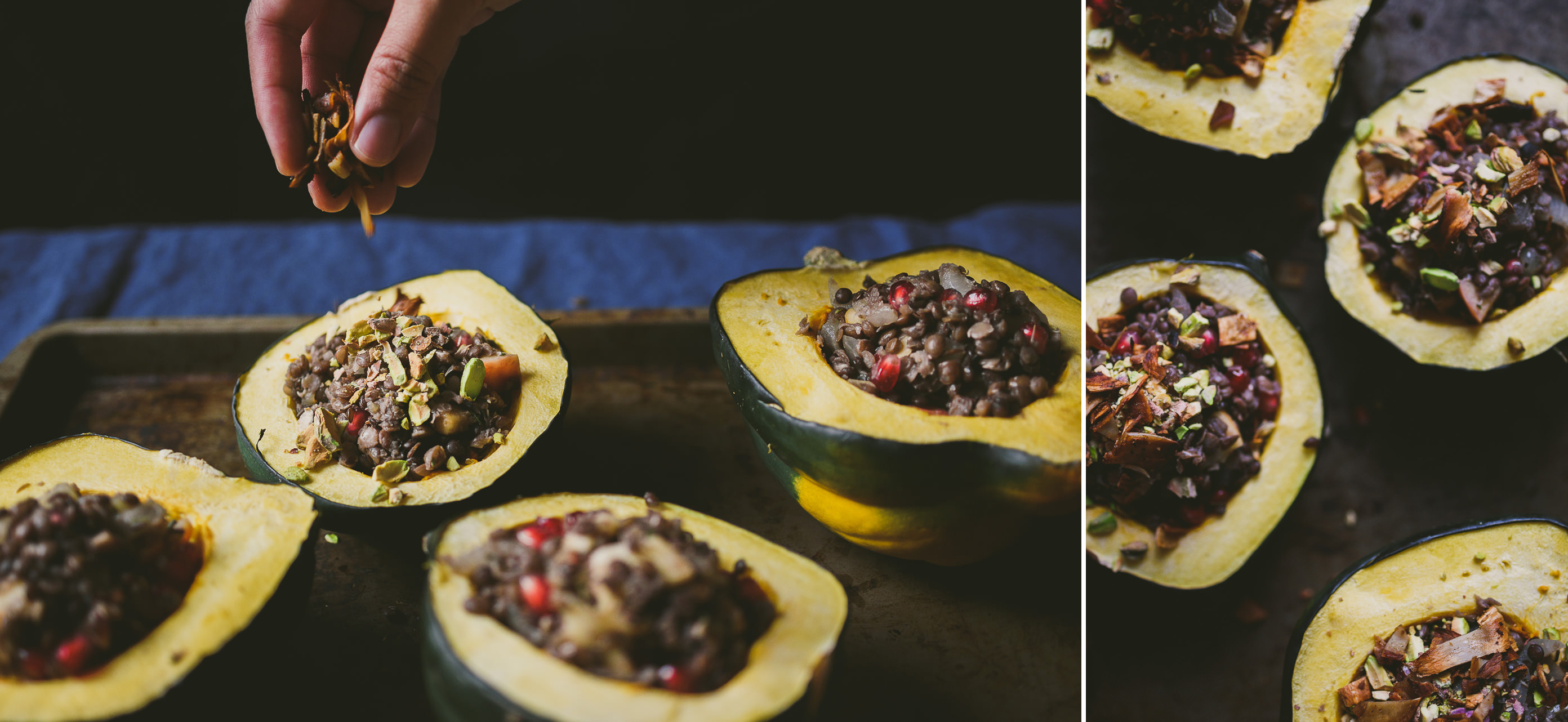 Lentil-Stuffed Acorn Squash | bettysliu.com