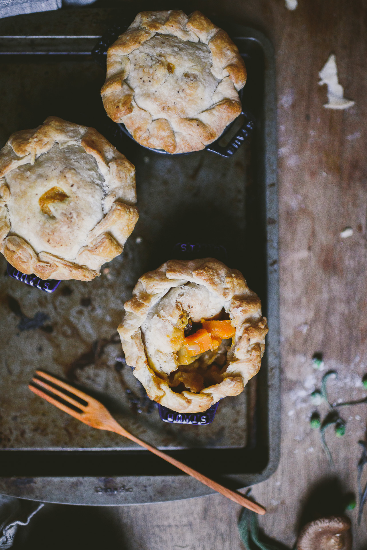 Crème fraîche Root Vegetable Pot Pies | bettysliu.com