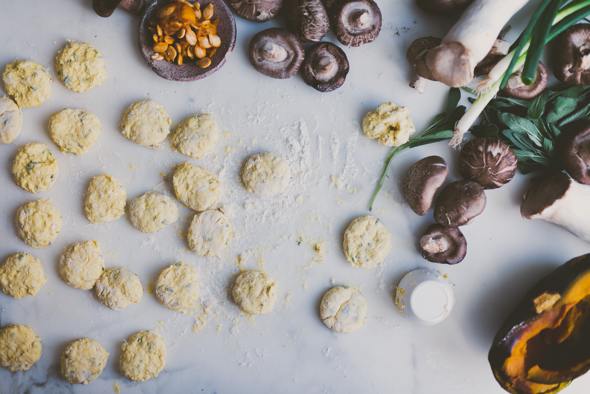 Mushroom Gravy Creme Fraiche Kabocha Biscuits | BETTYSLIU.COM