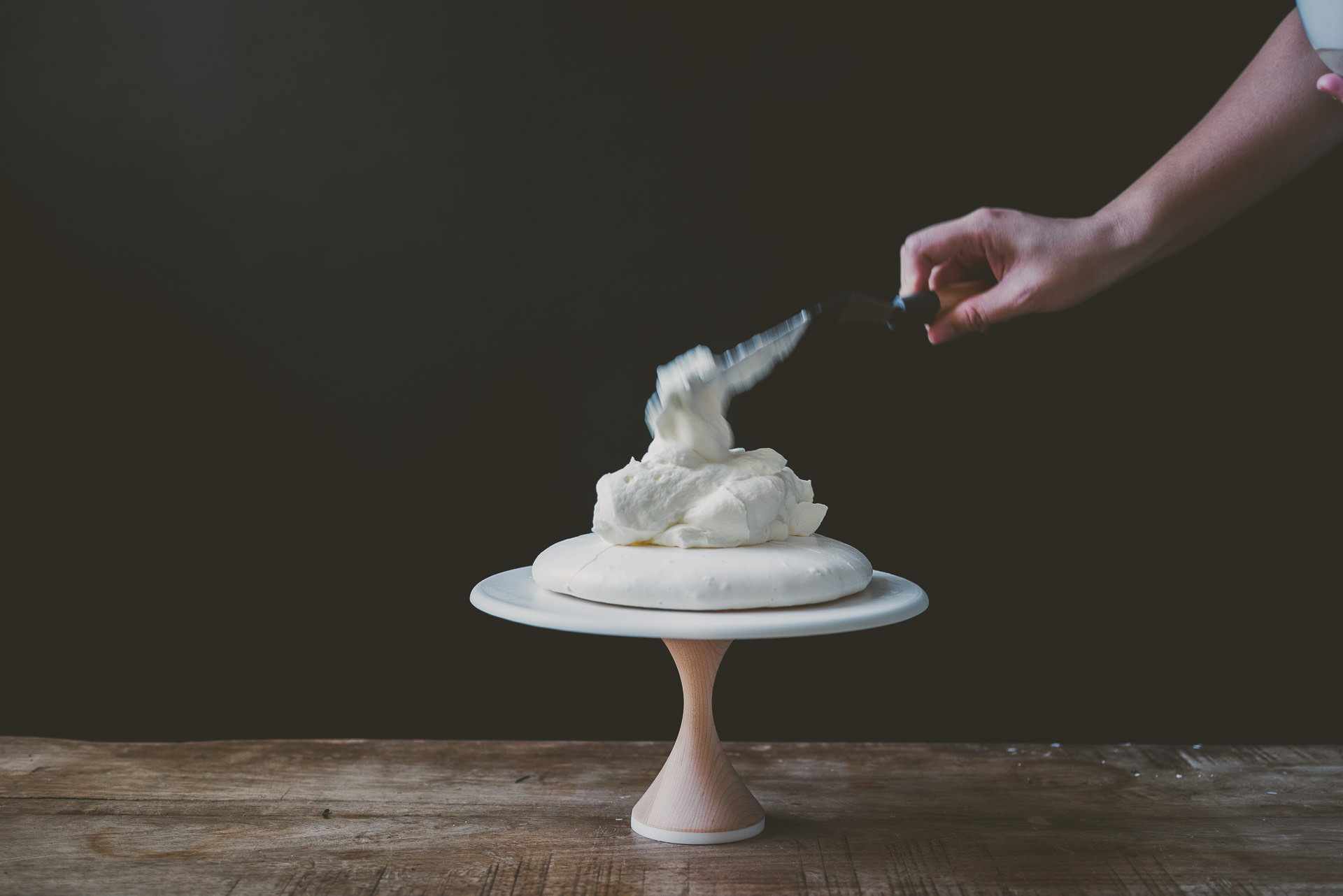 Lavender Pavlova with Poached Pears | bettysliu.com