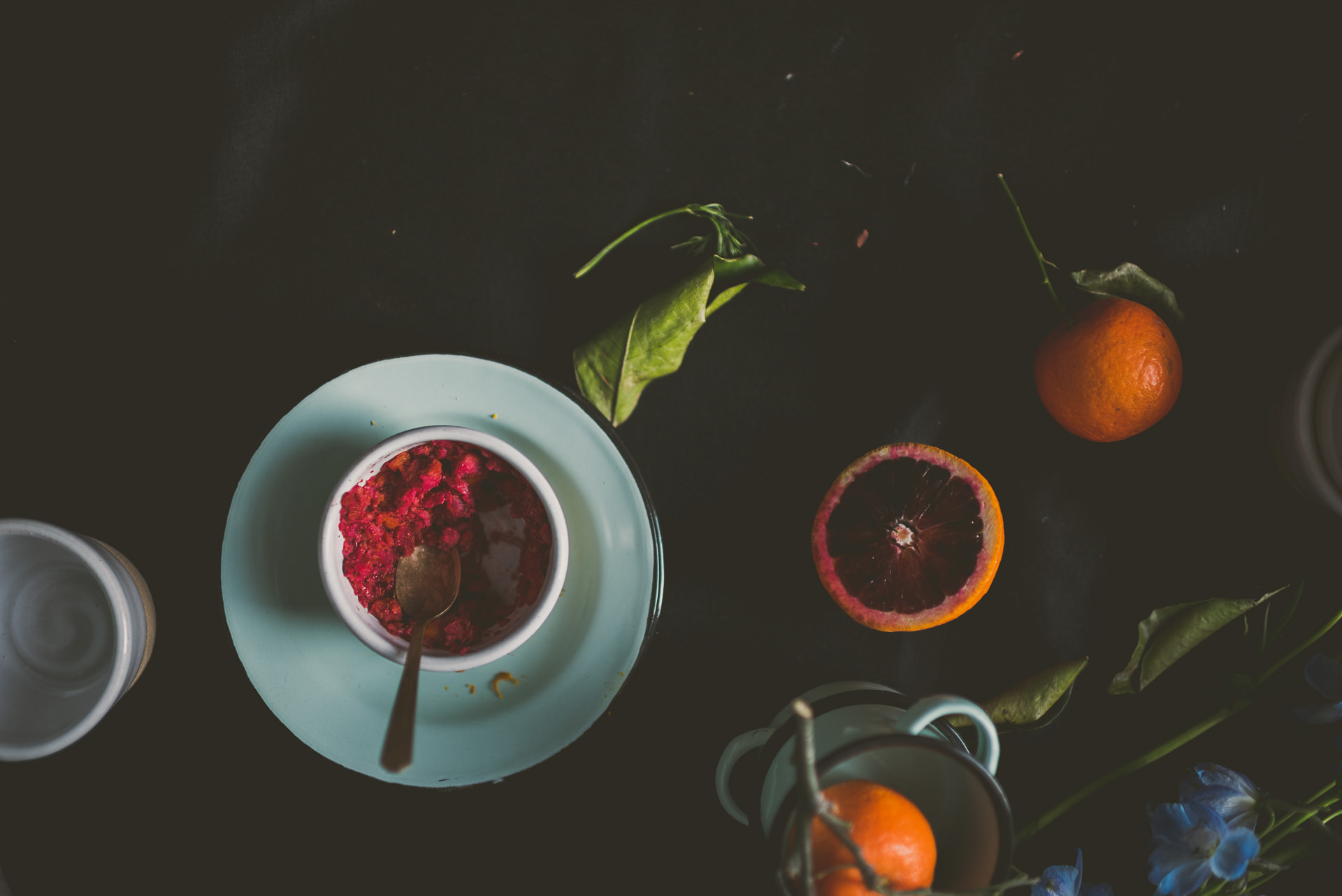 Blood Orange Dark Chocolate Cake Rum Whipped Cream | bettysliu.com