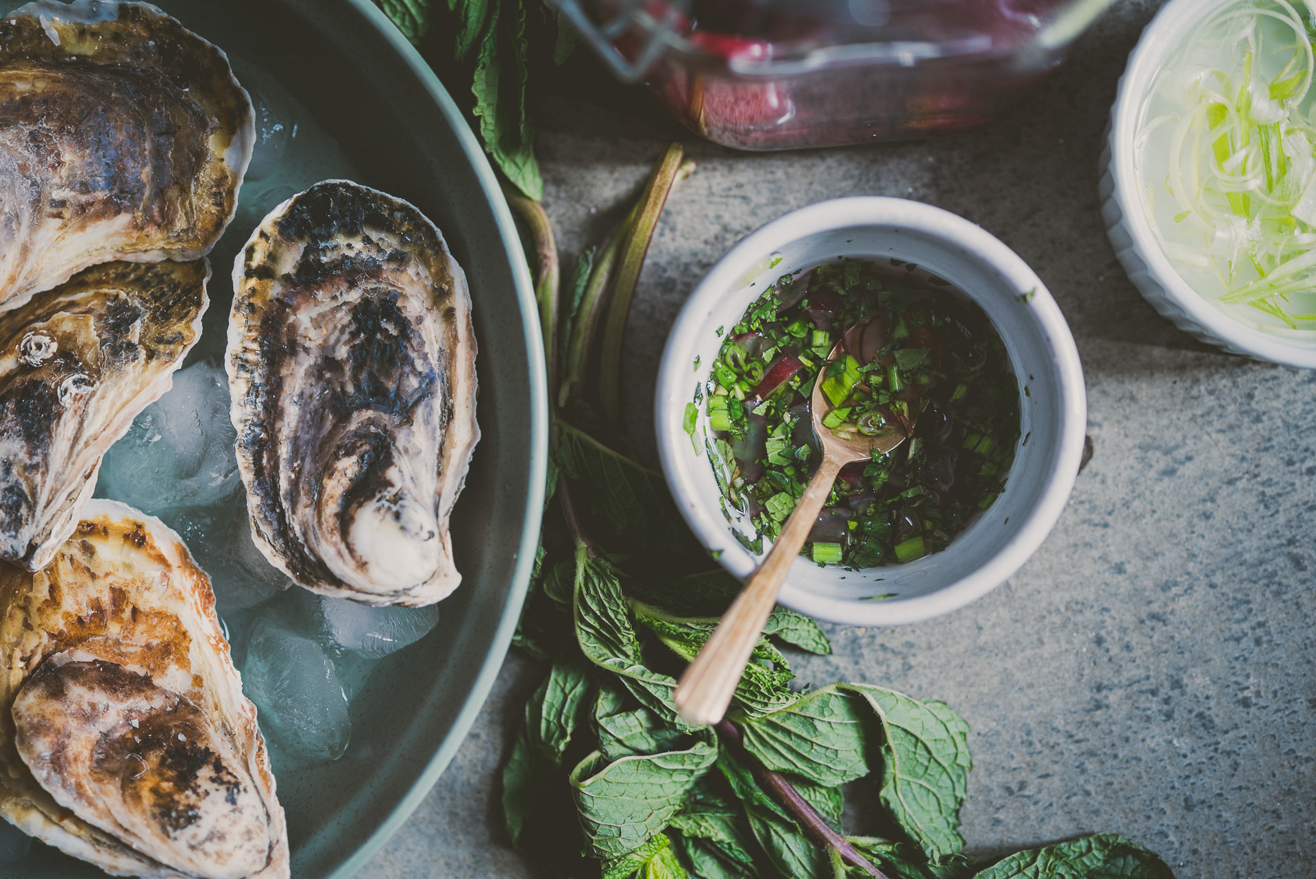 Oysters with Pickled Grape mignonette | bettysliu.com