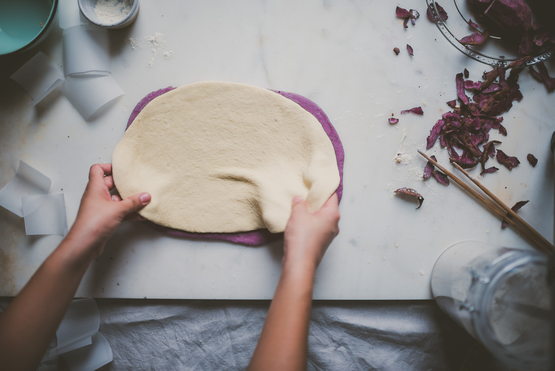 Purple Sweet Potato Mantou Buns | bettysliu.com