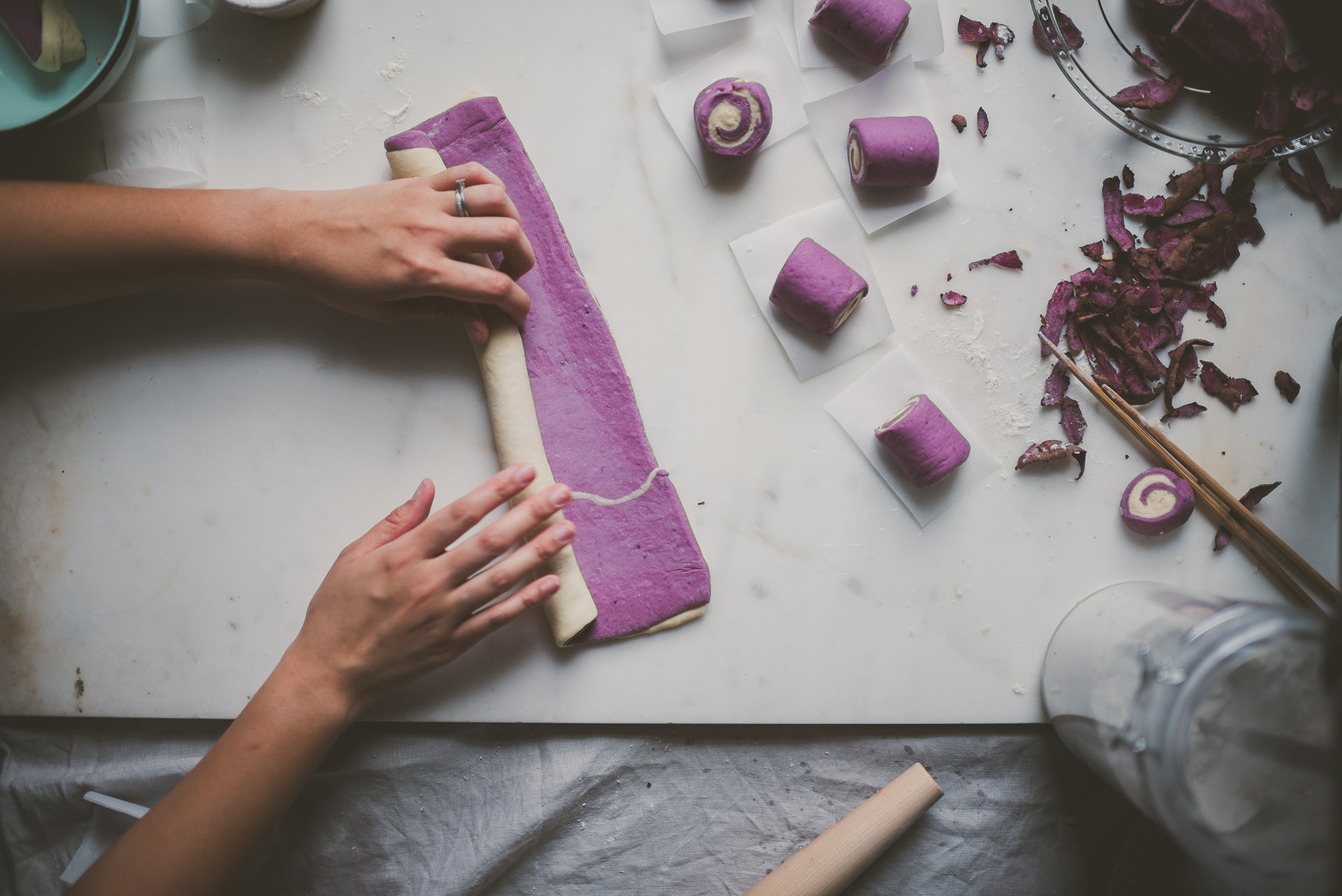 Purple Sweet Potato Mantou Buns | bettysliu.com