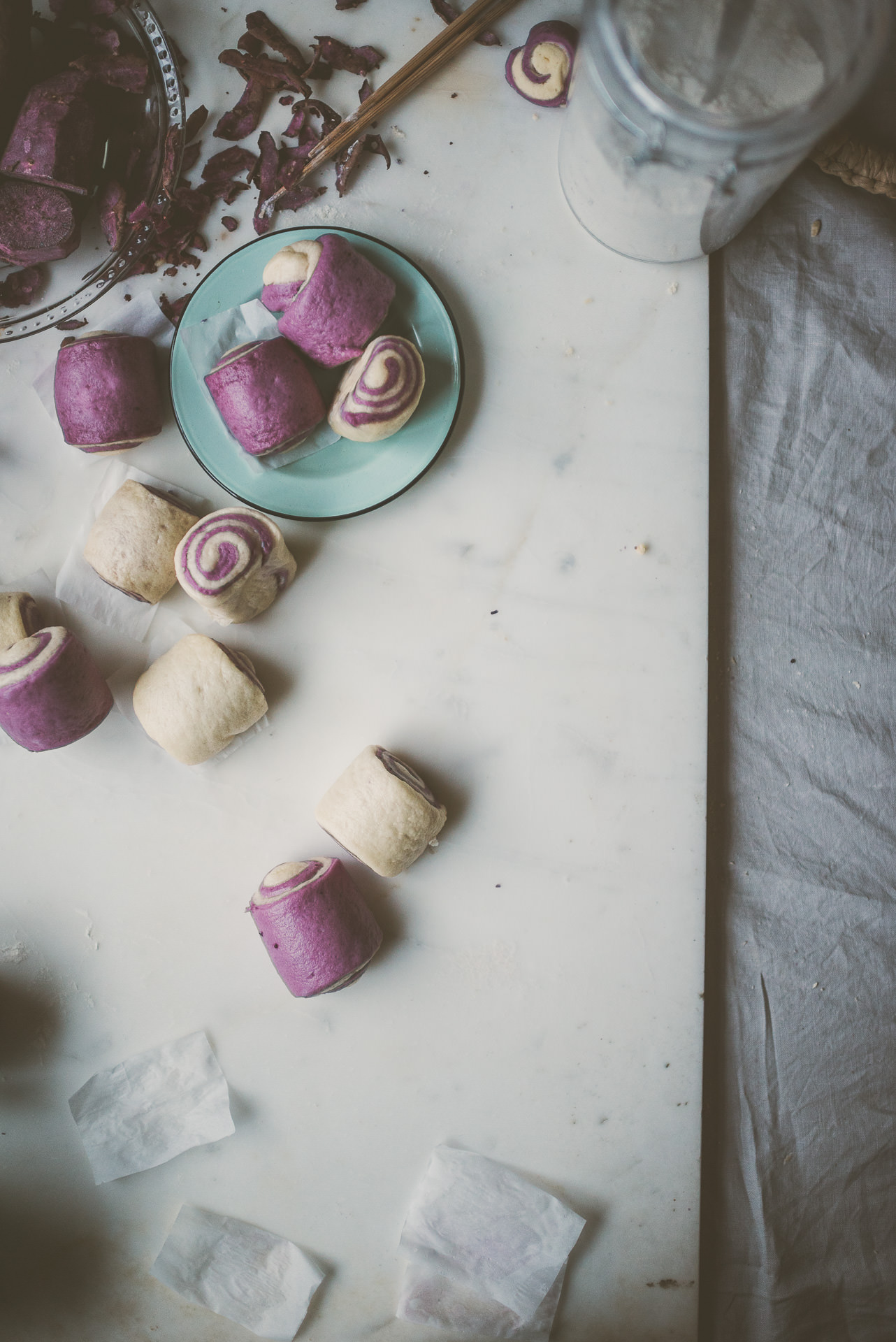 Purple Sweet Potato Mantou Buns | bettysliu.com