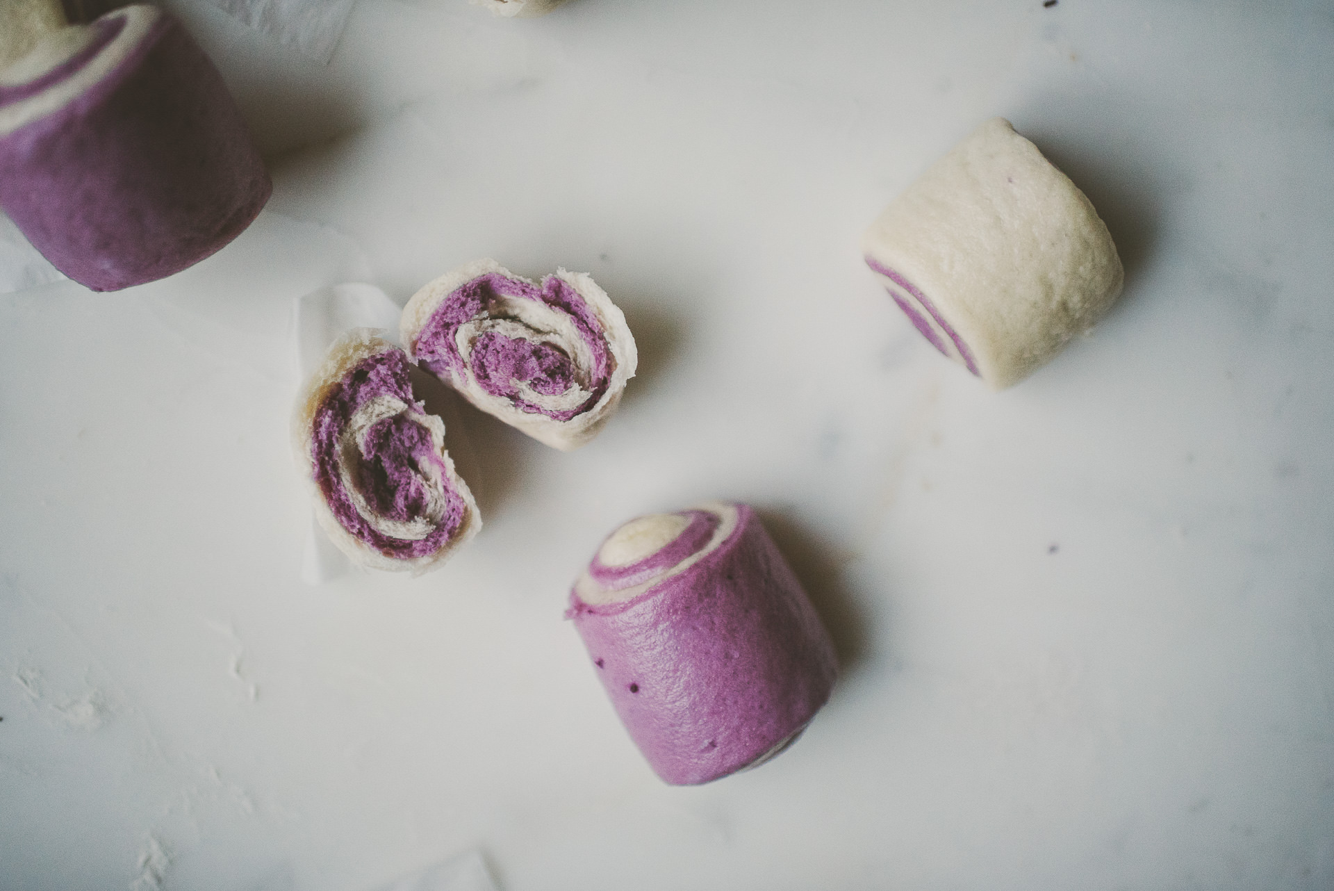 Purple Sweet Potato Mantou Buns | bettysliu.com