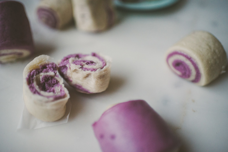 Purple Sweet Potato Mantou Buns | bettysliu.com