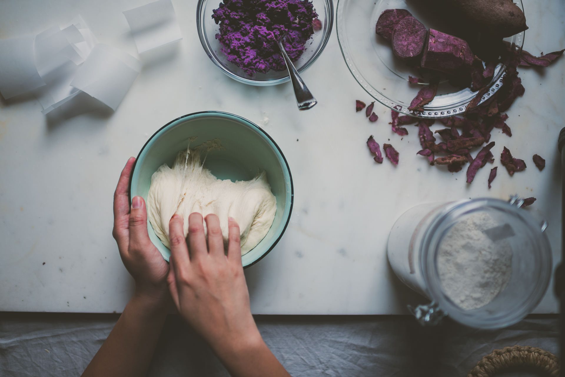 Purple Sweet Potato Mantou Buns | bettysliu.com