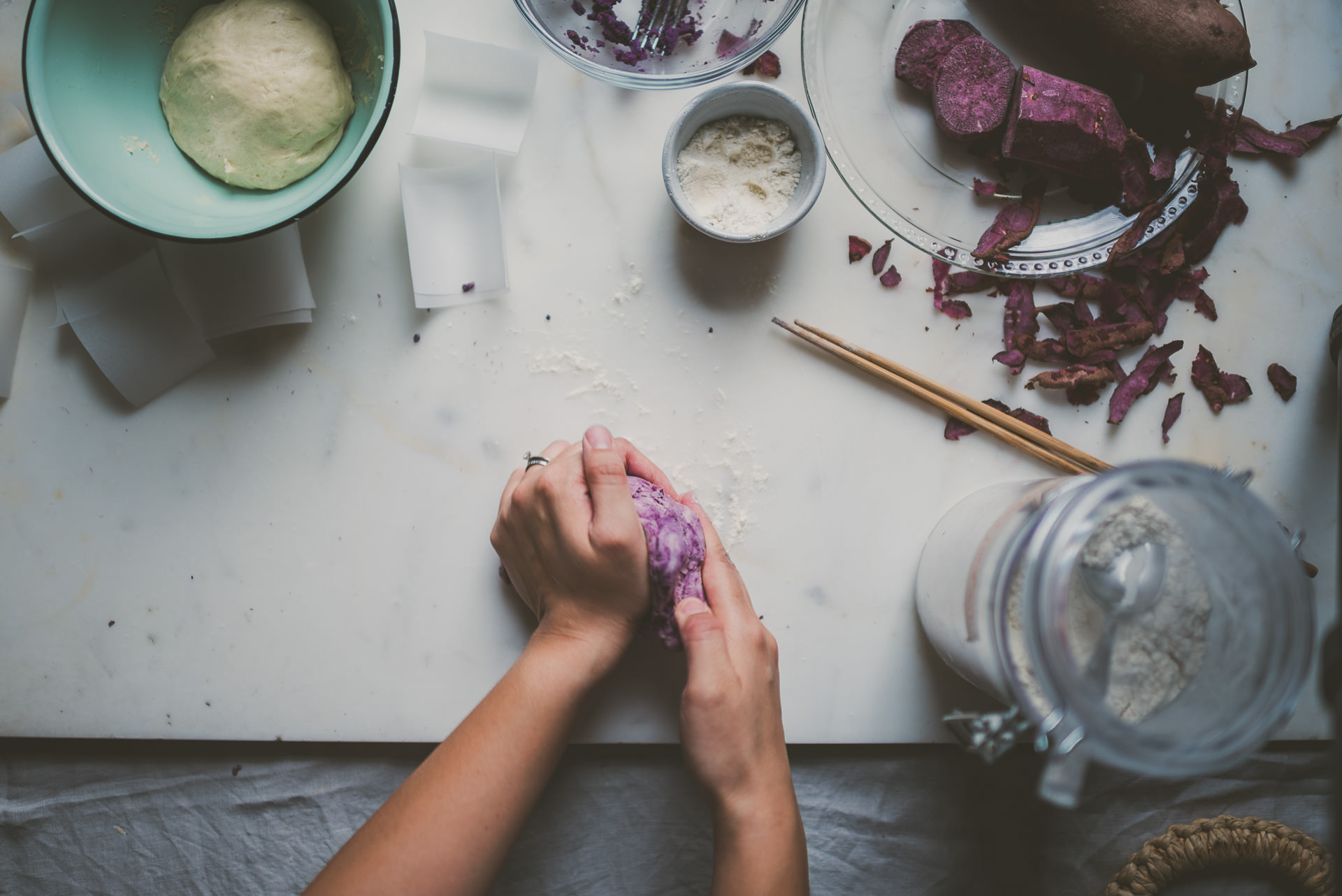 Purple Sweet Potato Mantou Buns | bettysliu.com