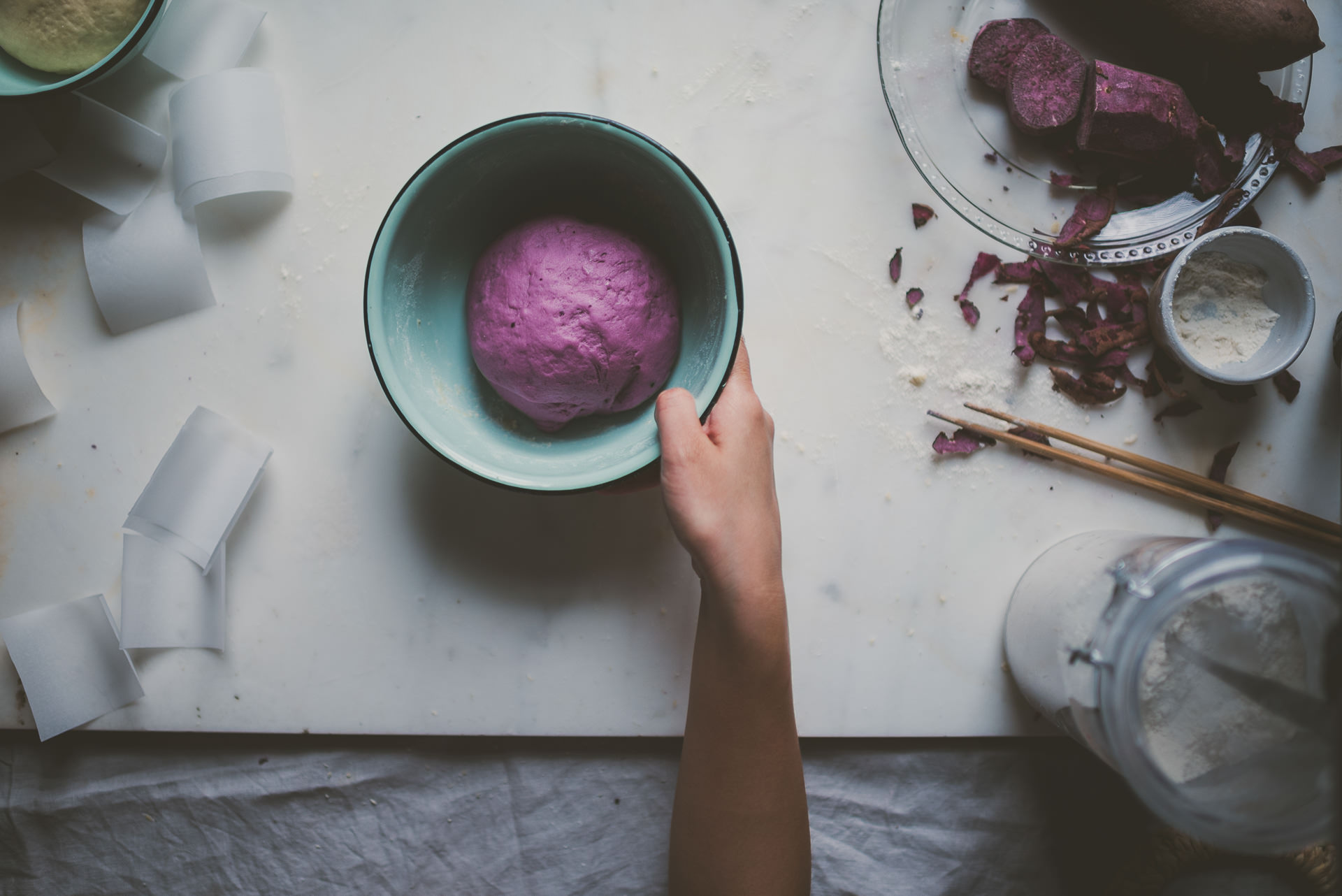 Purple Sweet Potato Mantou Buns | bettysliu.com