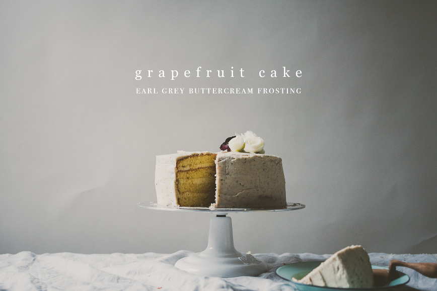 grapefruit cake with earl grey buttercream frosting | bettysliu.com