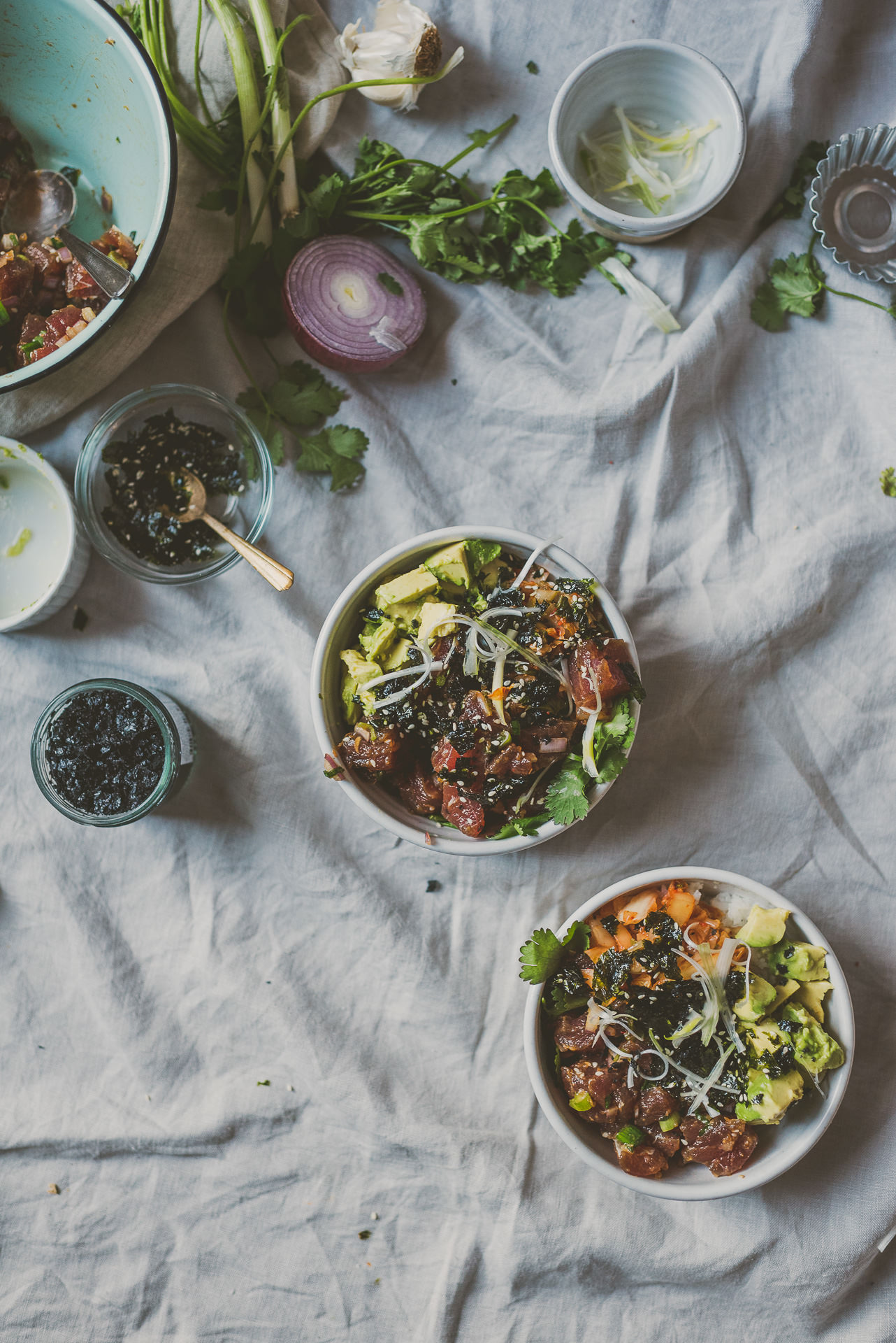 Kimchi Ahi Yellowfin Tuna Poke Bowl | bettysliu.com