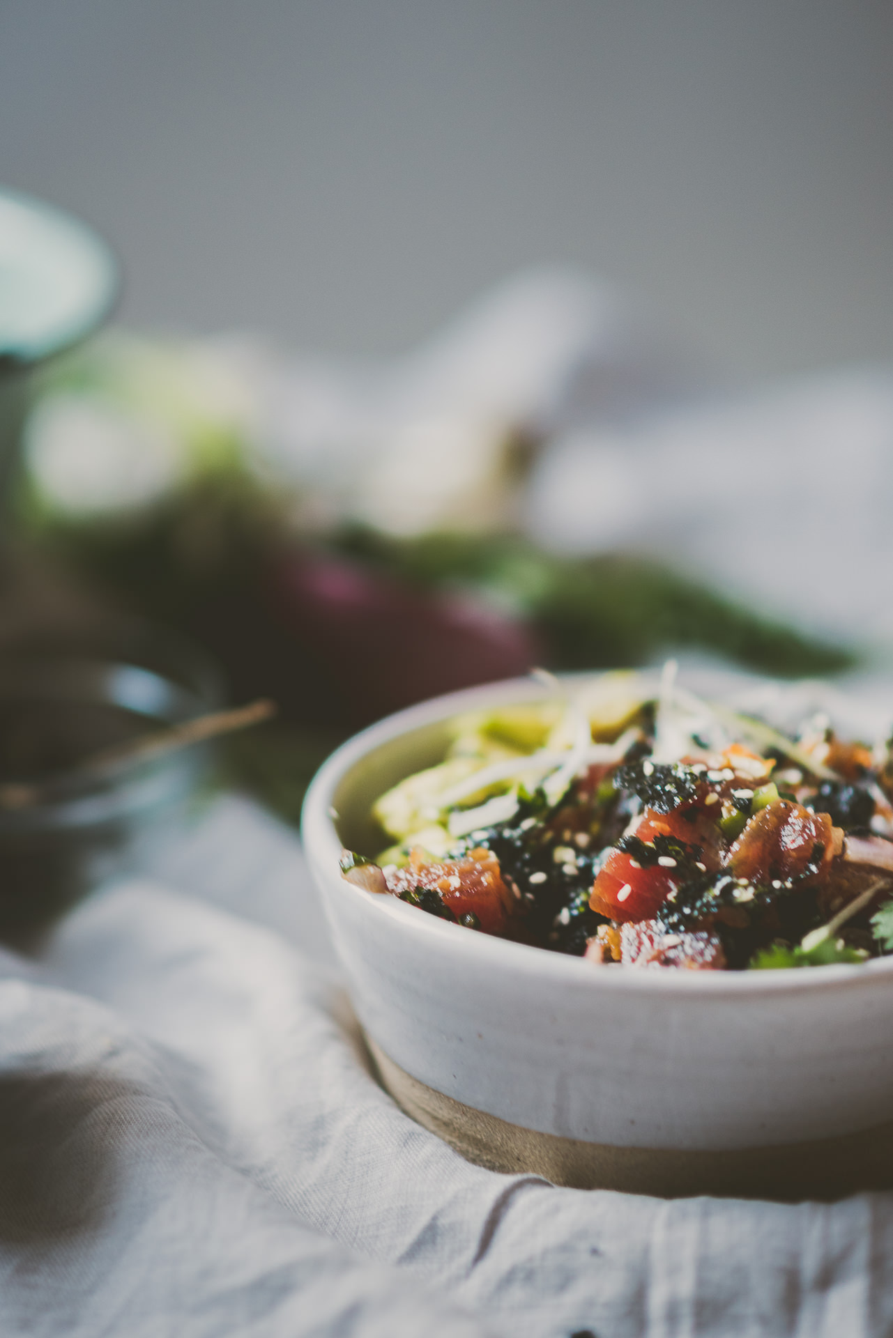 Kimchi Ahi Yellowfin Tuna Poke Bowl | bettysliu.com