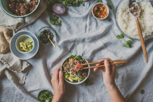 Kimchi Ahi Yellowfin Tuna Poke Bowl | bettysliu.com