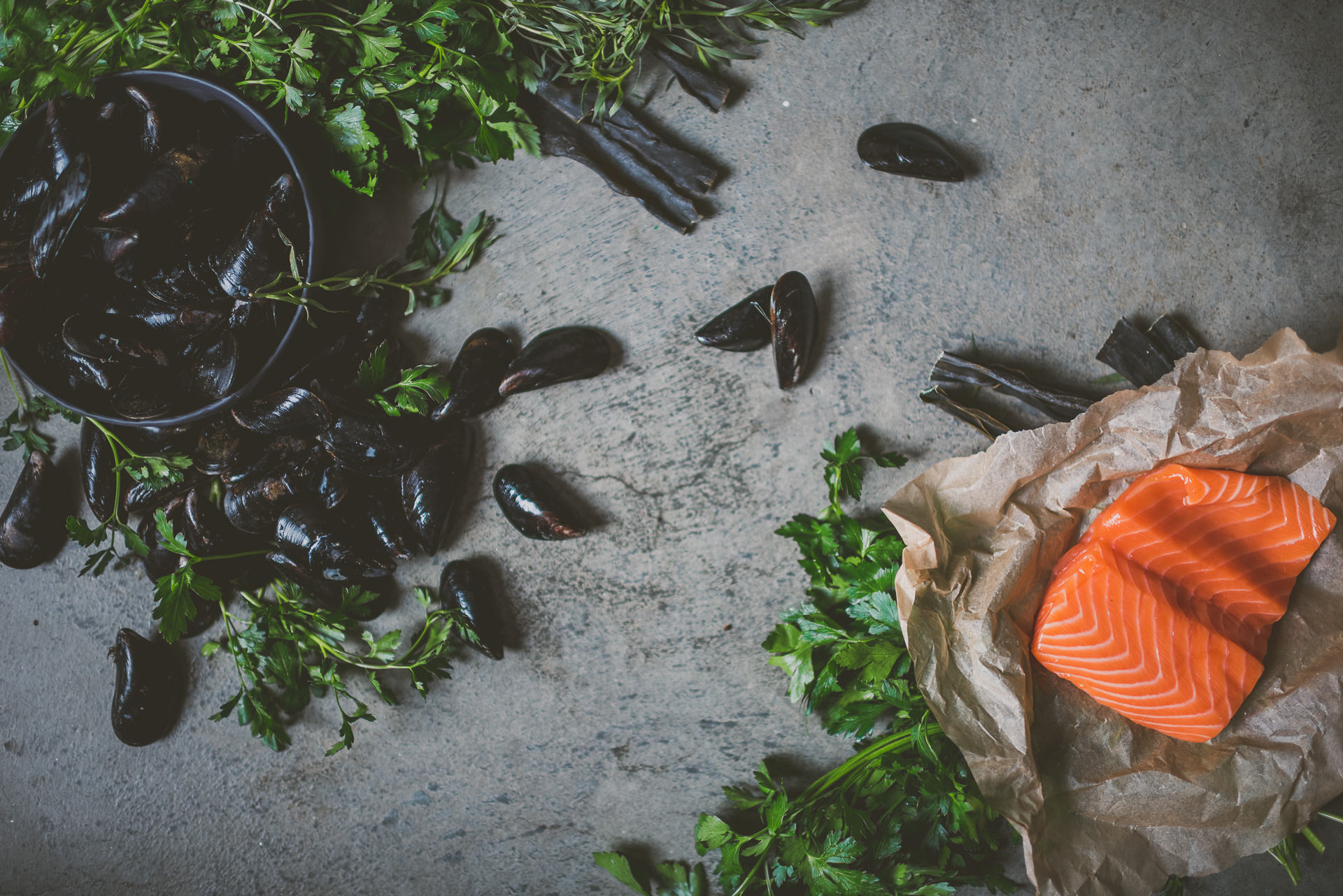 Miso Poached Salmon + Mussels | bettysliu.com