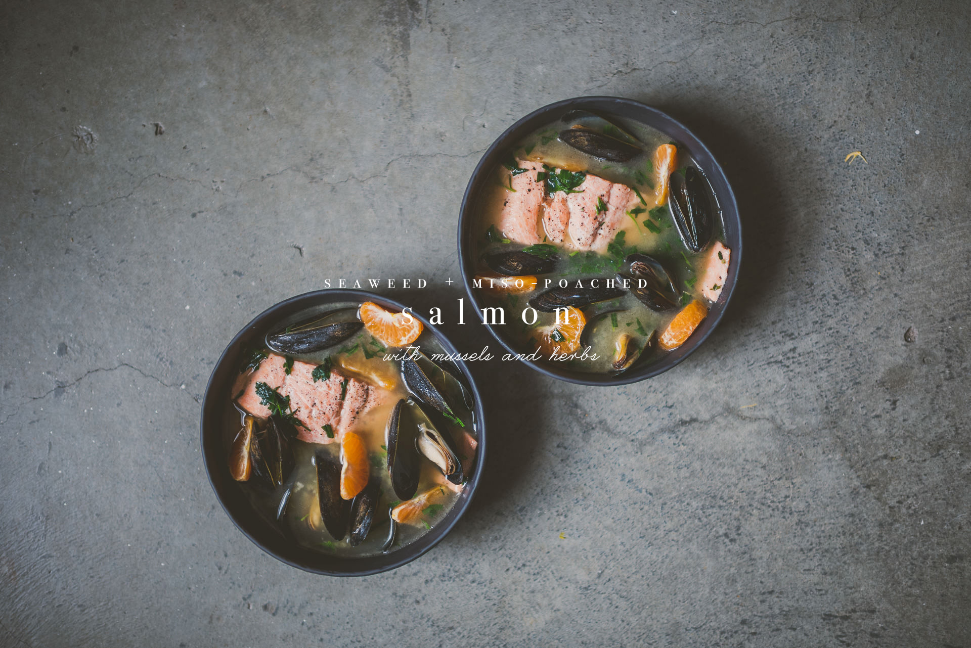 Miso Poached Salmon + Mussels | bettysliu.com