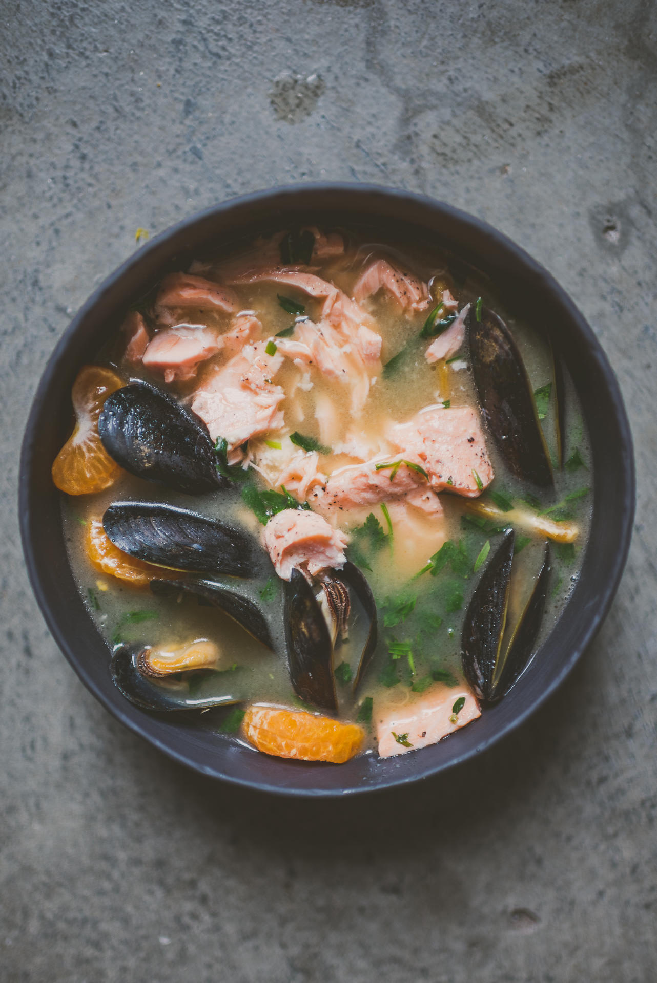 Miso Poached Salmon + Mussels | bettysliu.com