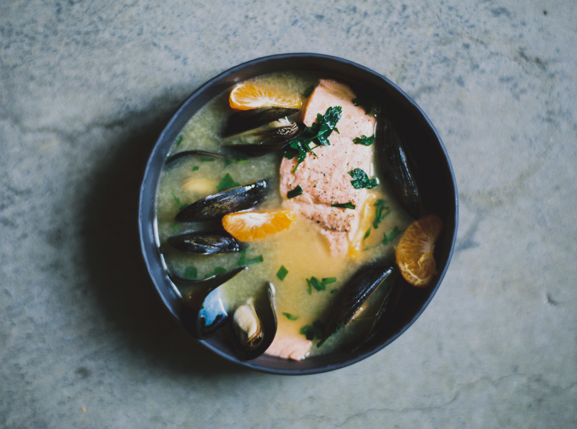 Miso Poached Salmon + Mussels | bettysliu.com