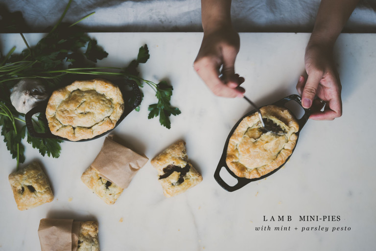 Lamb Hand Pie Mint Parsley Pesto | bettysliu.com