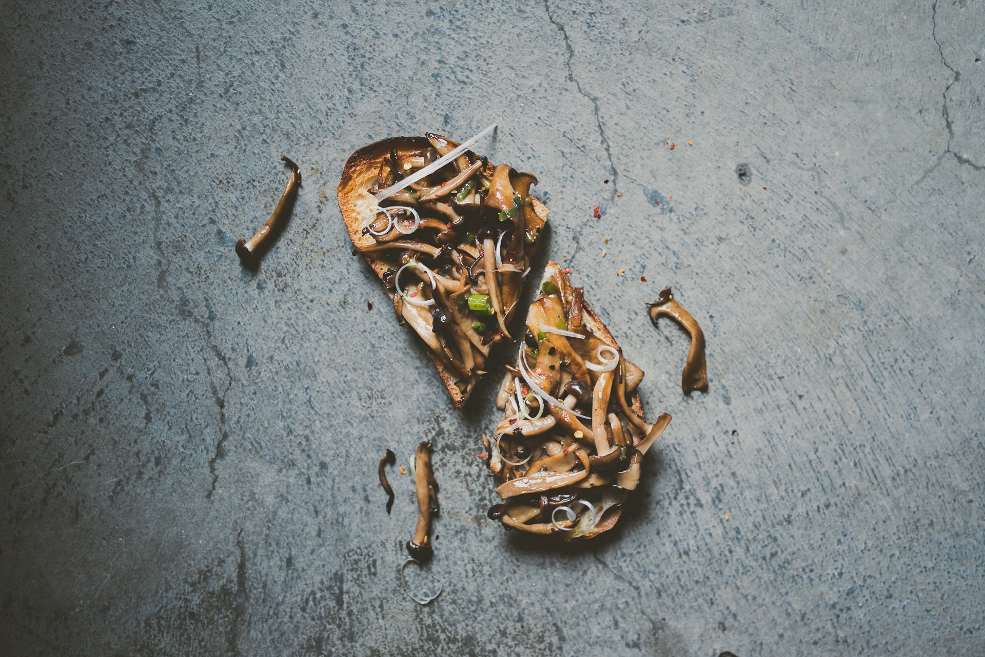 Mushroom Toast, Avocado Corn soup, Basil Shoestring Fries | bettysliu.com