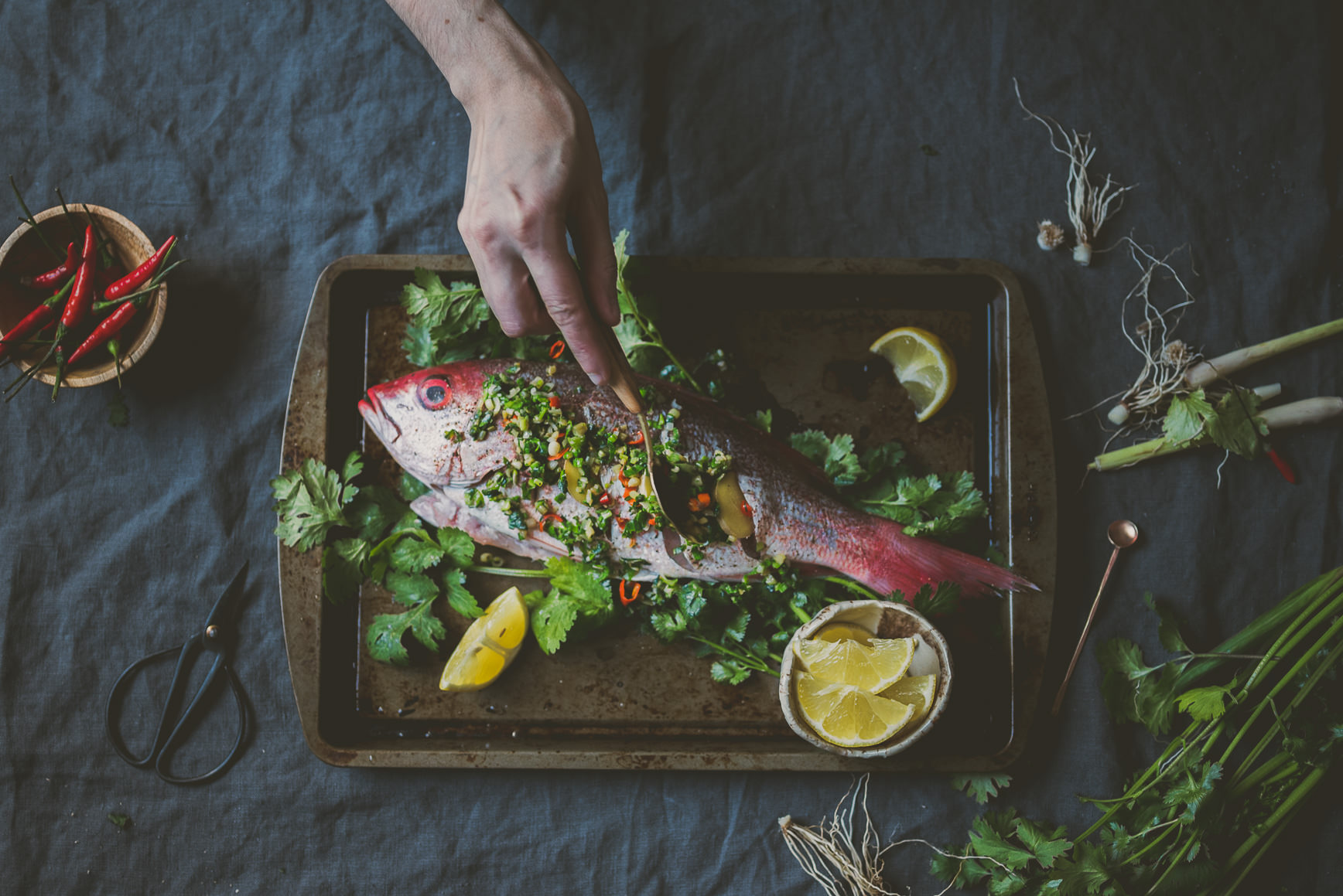 roasted whole fish ramps lemongrass | bettysliu-8