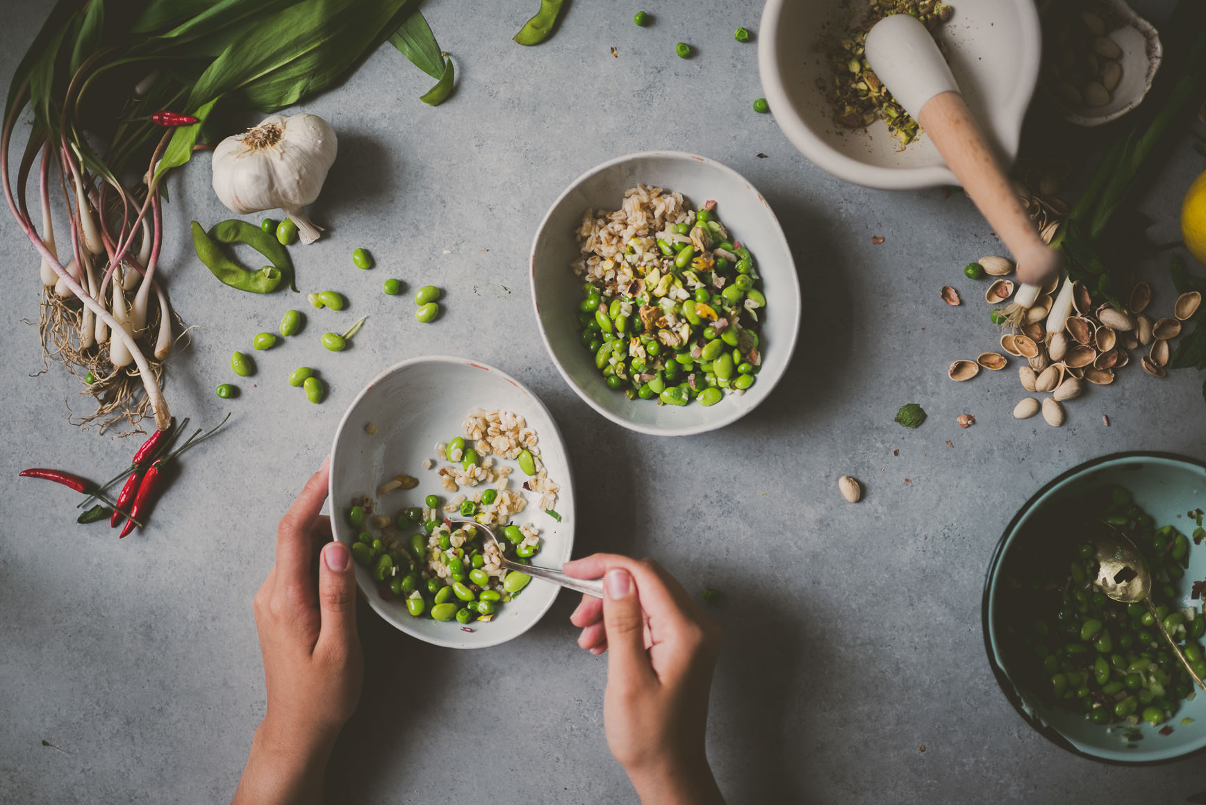 Pickled Ramps Edamame Pea Pearl Barley | bettysliu-10