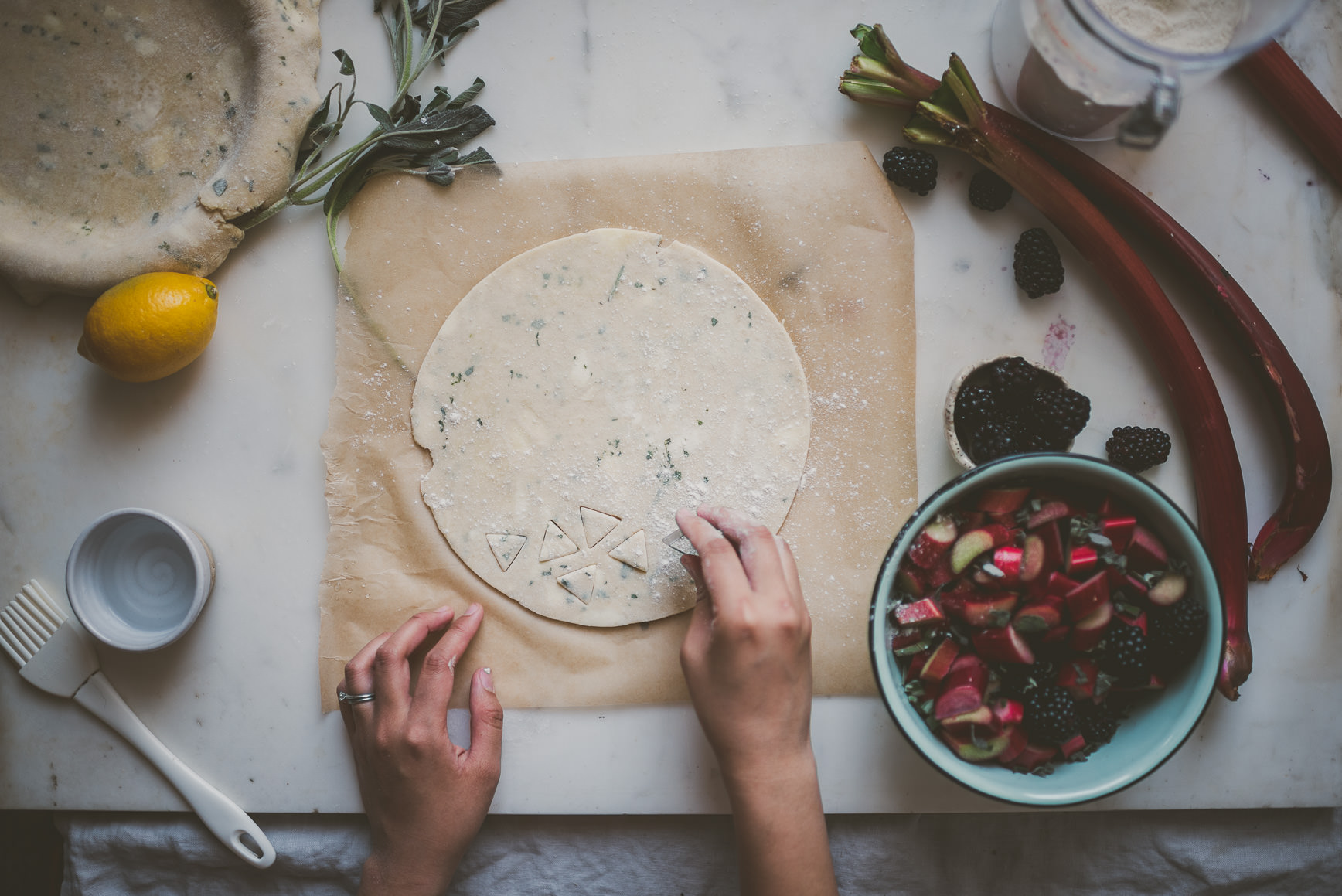 Rhubarb Blackberry Sage Pie | BETTYSLIU.COM