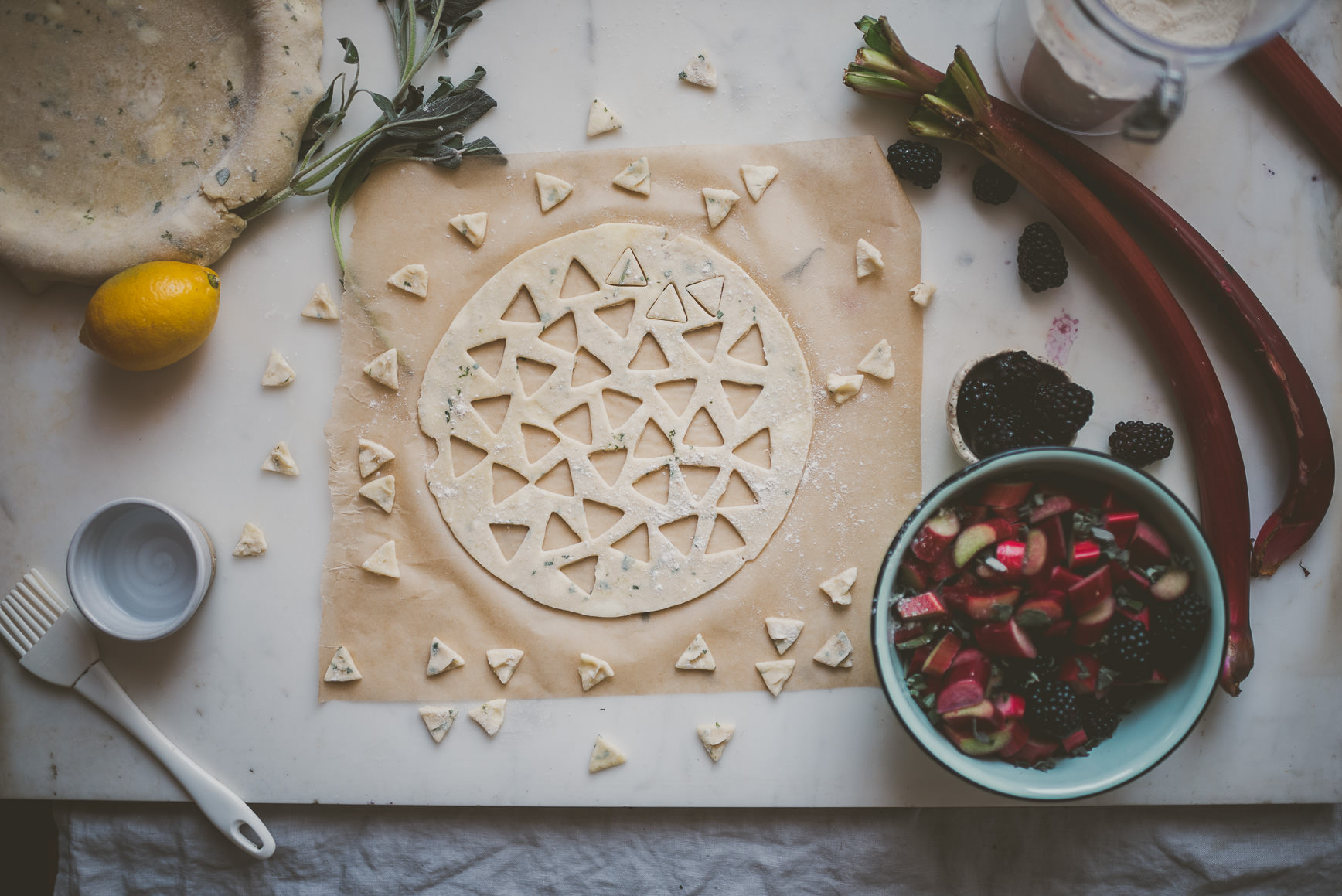 Rhubarb Blackberry Sage Pie | BETTYSLIU.COM