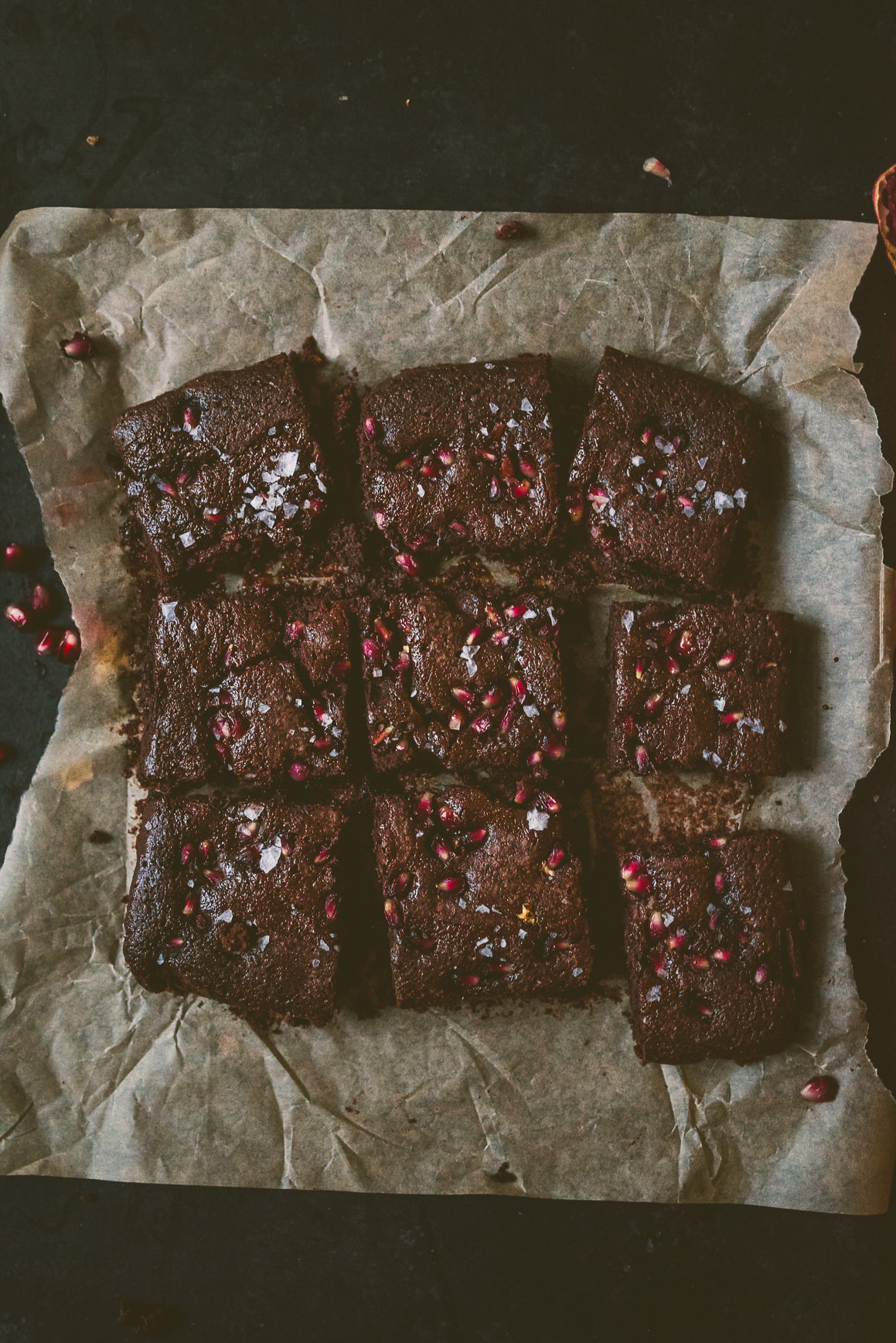 POMEGRANATE CARAMEL BROWNIES COCONUT FLOUR | bettysliu.com