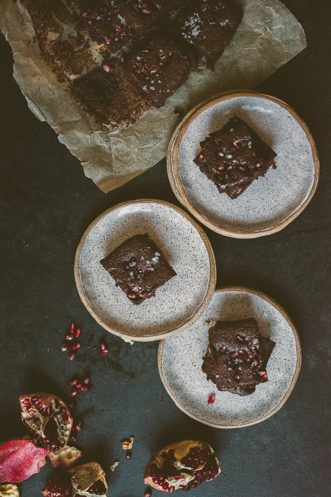 POMEGRANATE CARAMEL BROWNIES COCONUT FLOUR | bettysliu.com