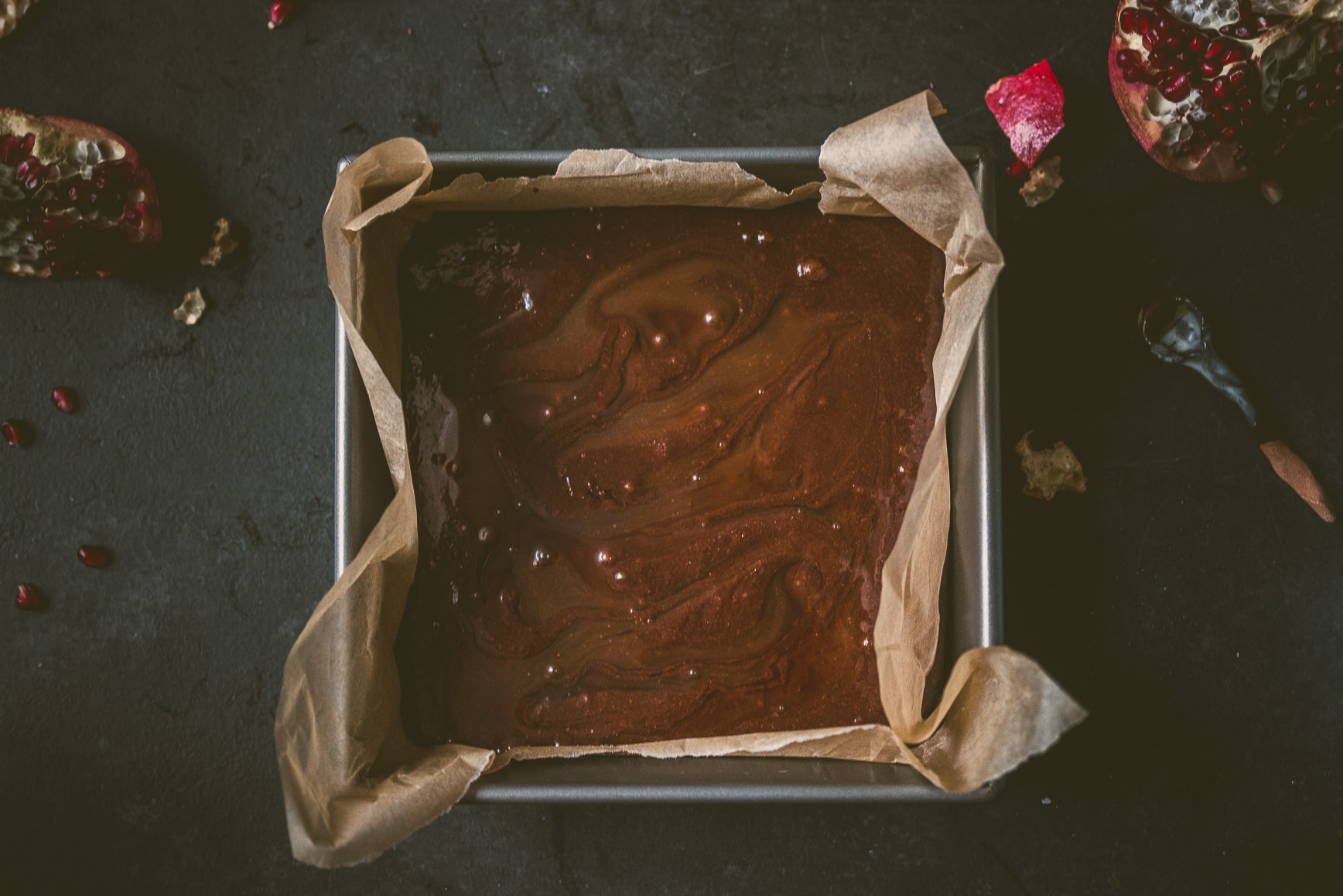 POMEGRANATE CARAMEL BROWNIES COCONUT FLOUR | bettysliu.com