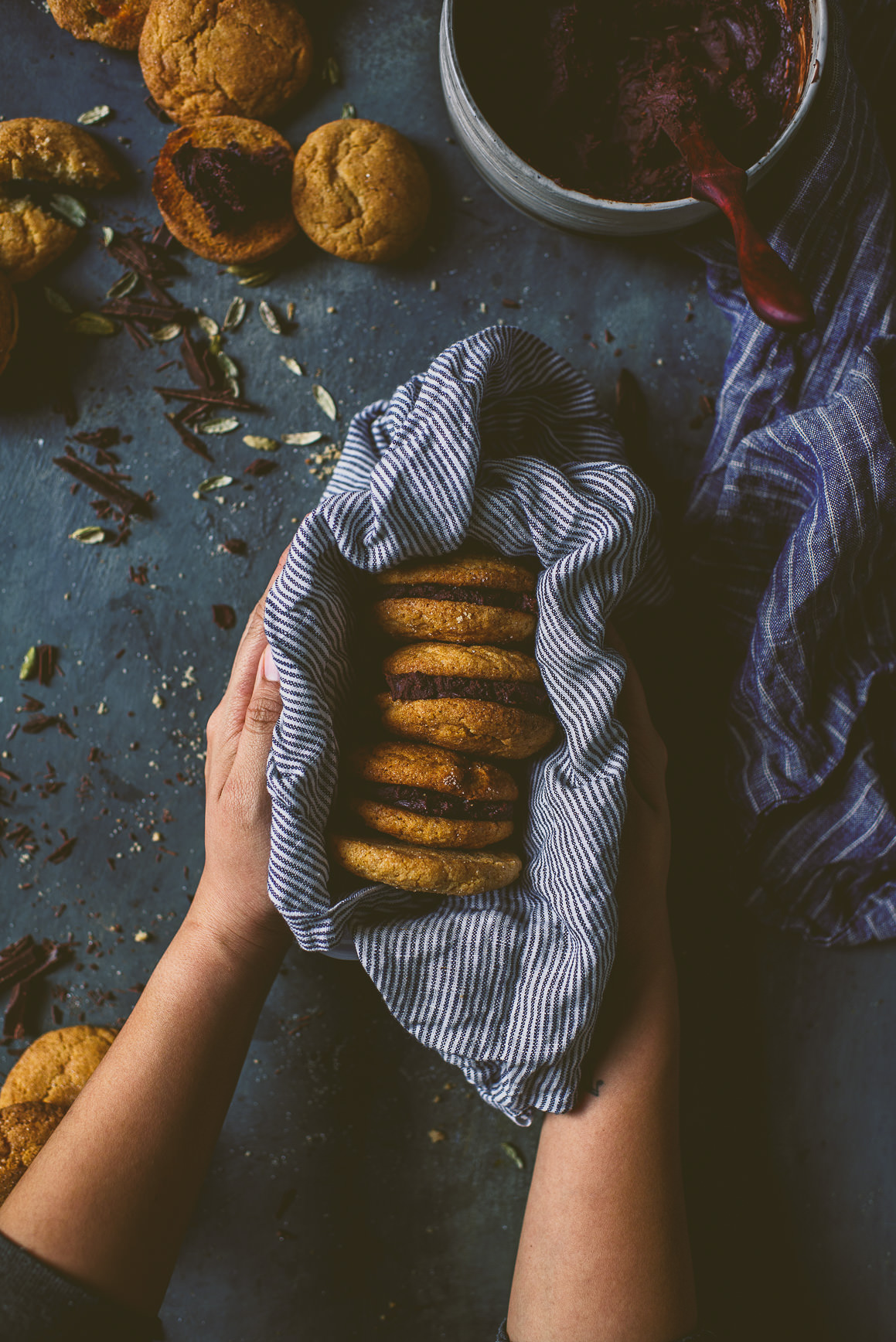 Hachiya Persimmon Cookie Dark Chocolate Olive Oil Ganache | bettysliu.com