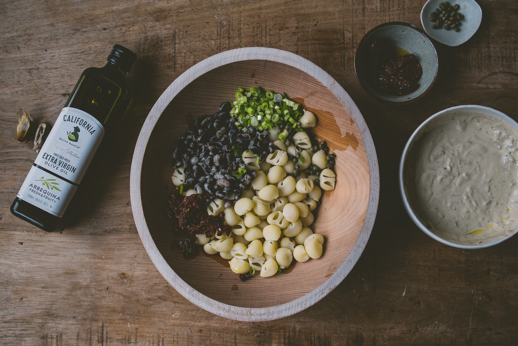 Black Garlic Yogurt Pasta Salad | bettysliu.com