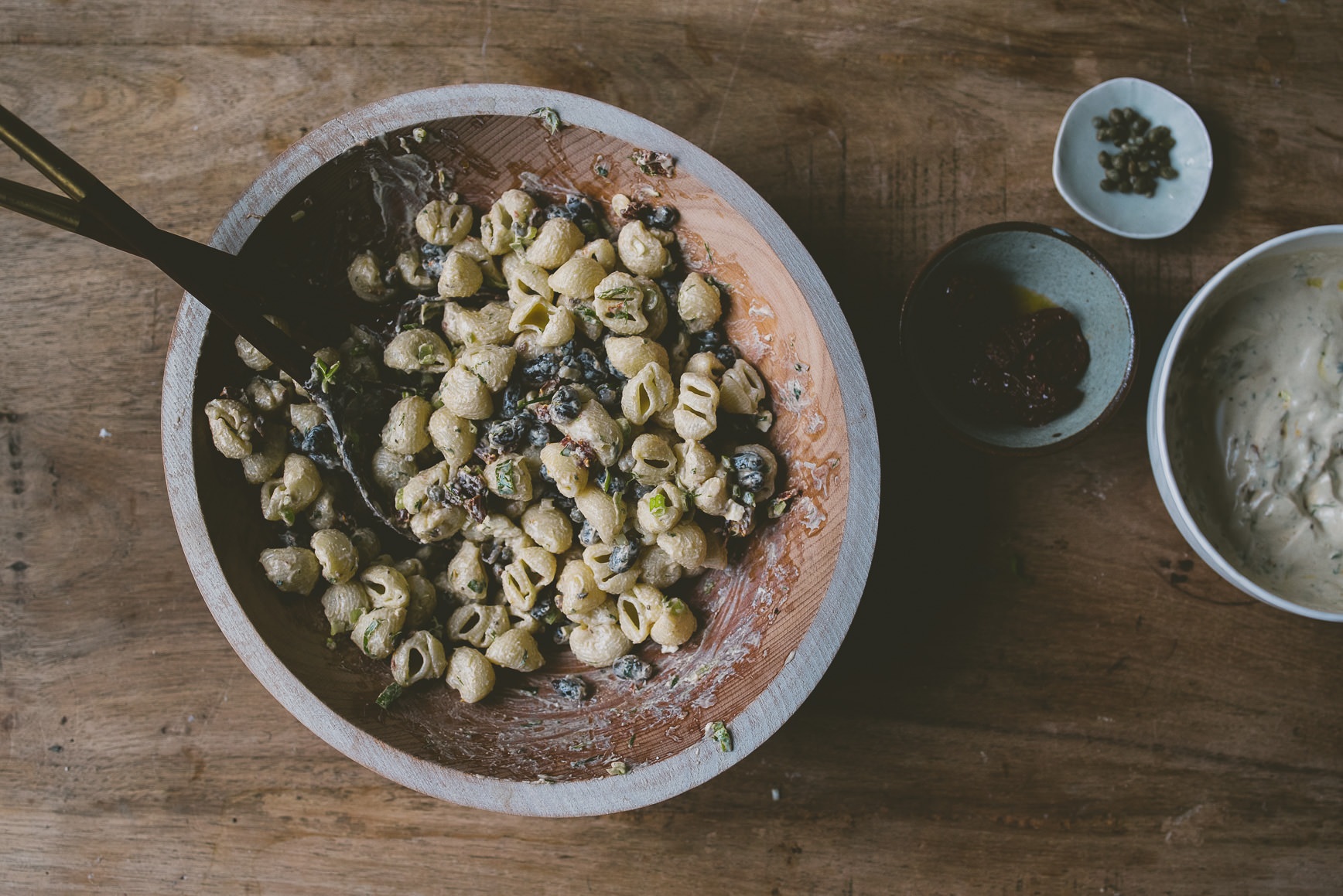 Black Garlic Yogurt Pasta Salad | bettysliu.com