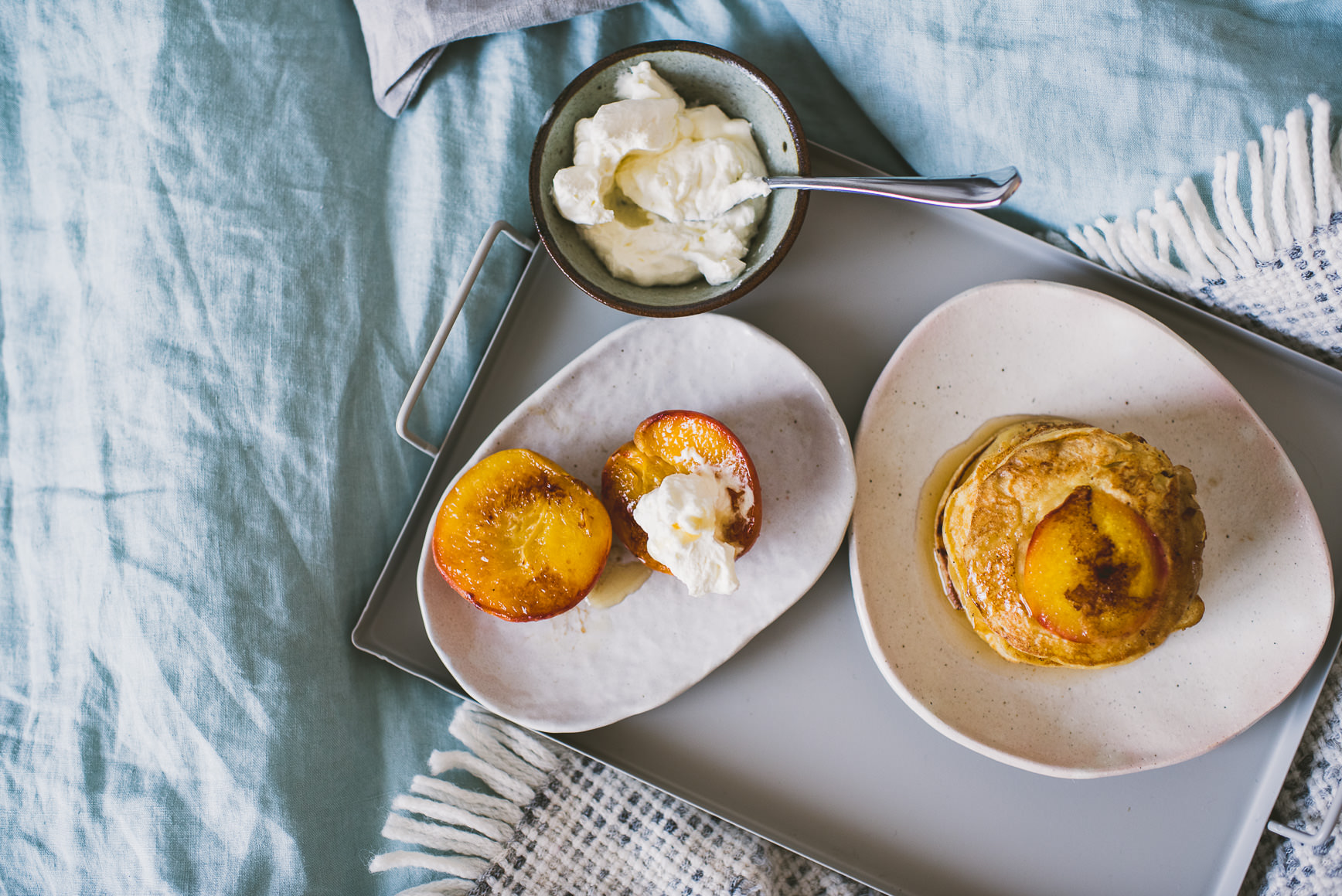 Caramelized Peach Pancake | bettysliu.com