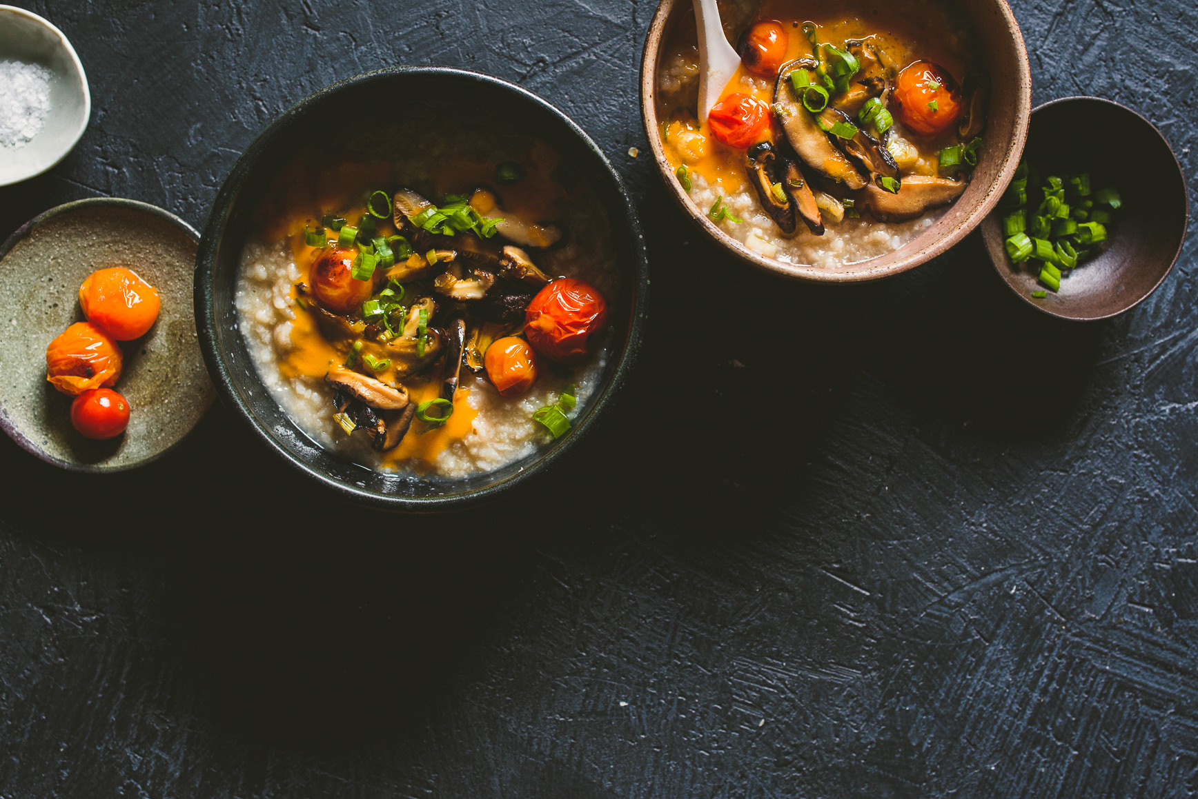 Shiitake Mushroom Congee Tomato Oil