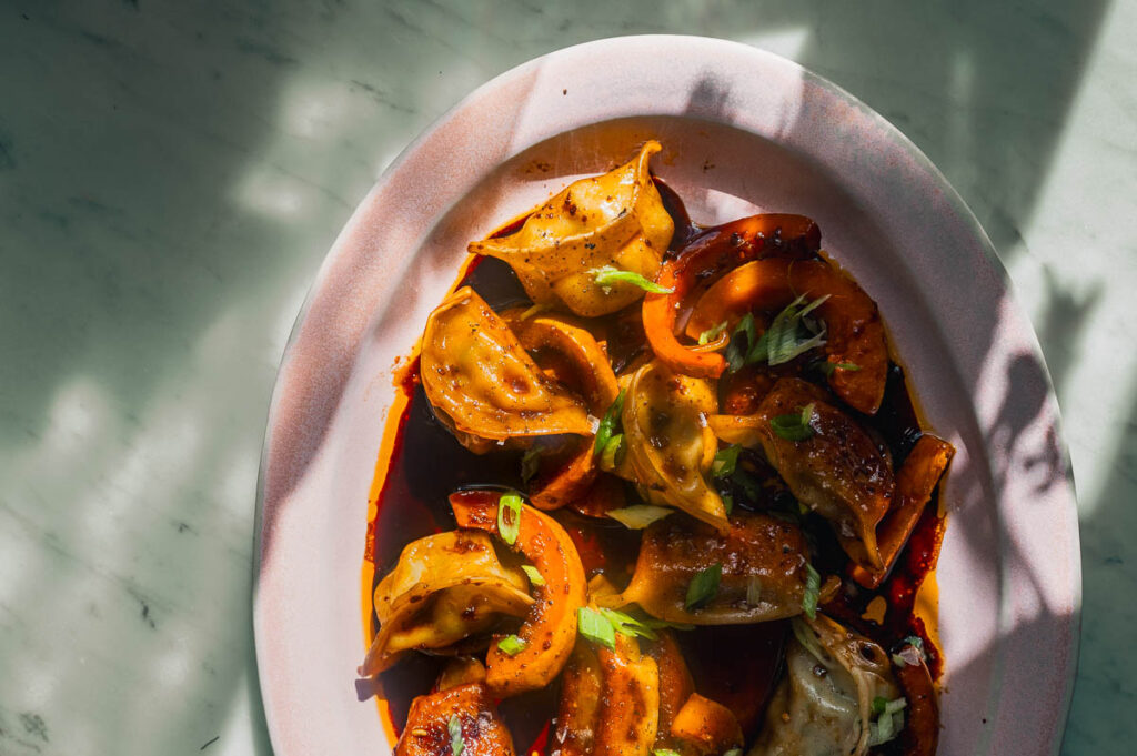 Thanksgiving Dumpling: Sweet and Spicy Squash with Pan-Fried Dumplings